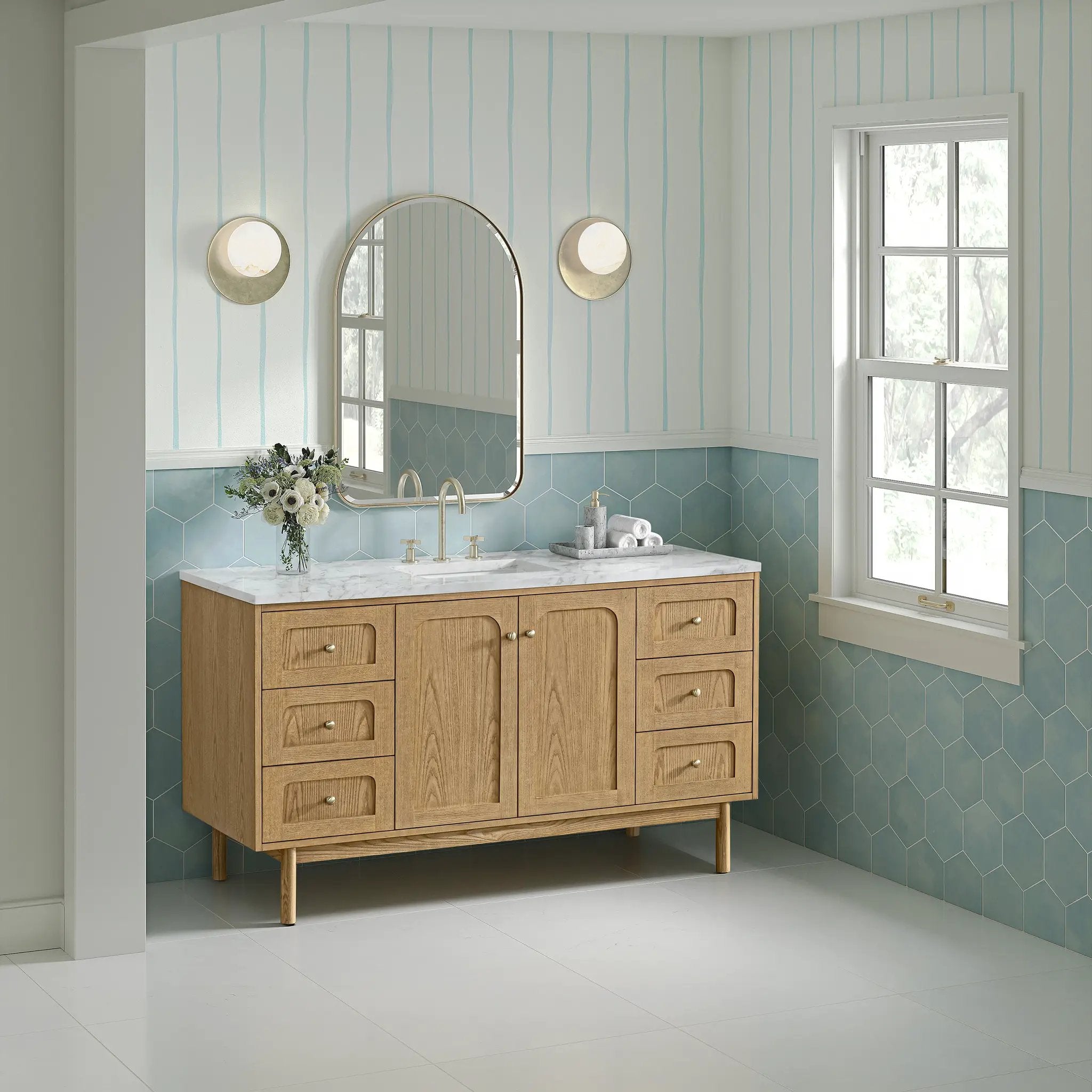 light natural oak vanity