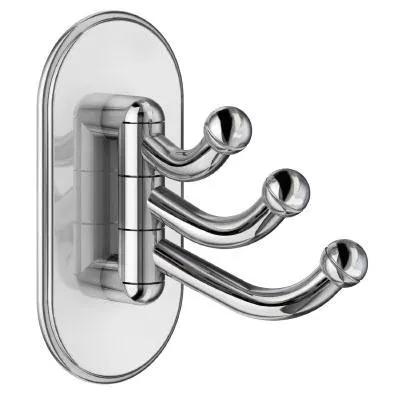 polished chrome triple hook