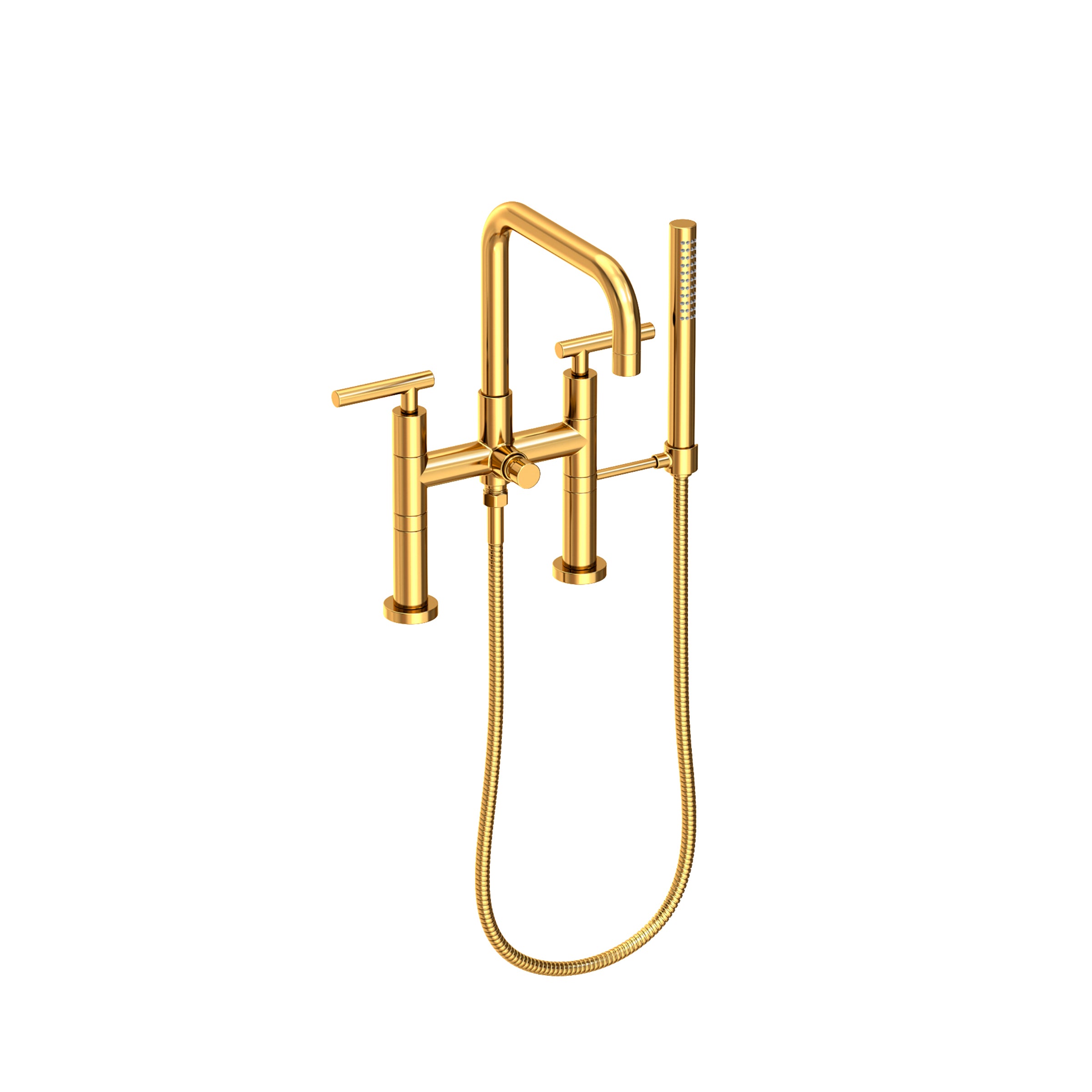 Newport Brass East Square Exposed Tub & Hand Shower Set - Deck Mount