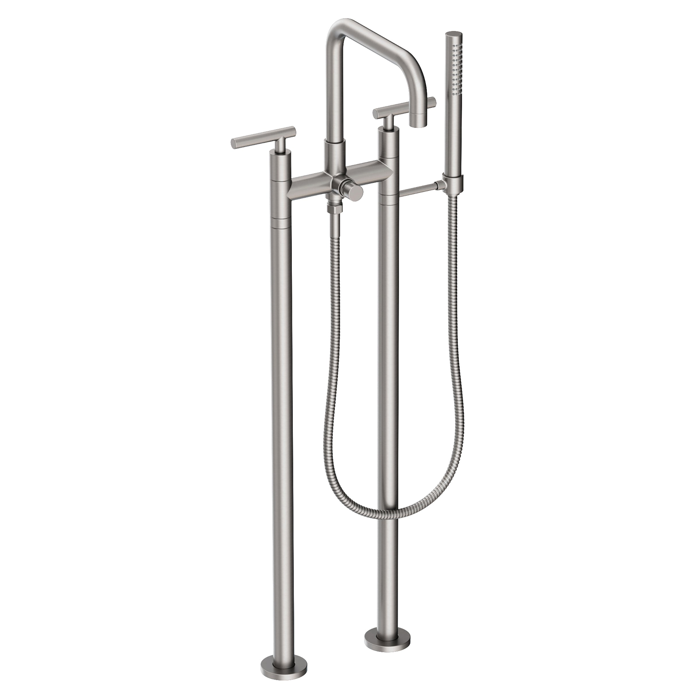 Newport Brass East Square Exposed Tub & Hand Shower Set w/Risers