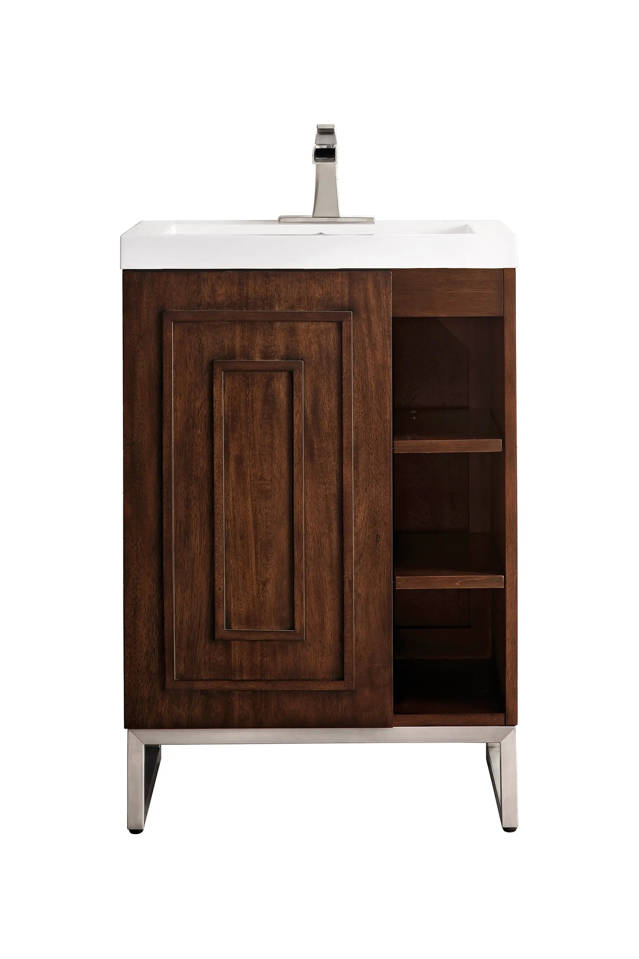 mid-century acacia vanity