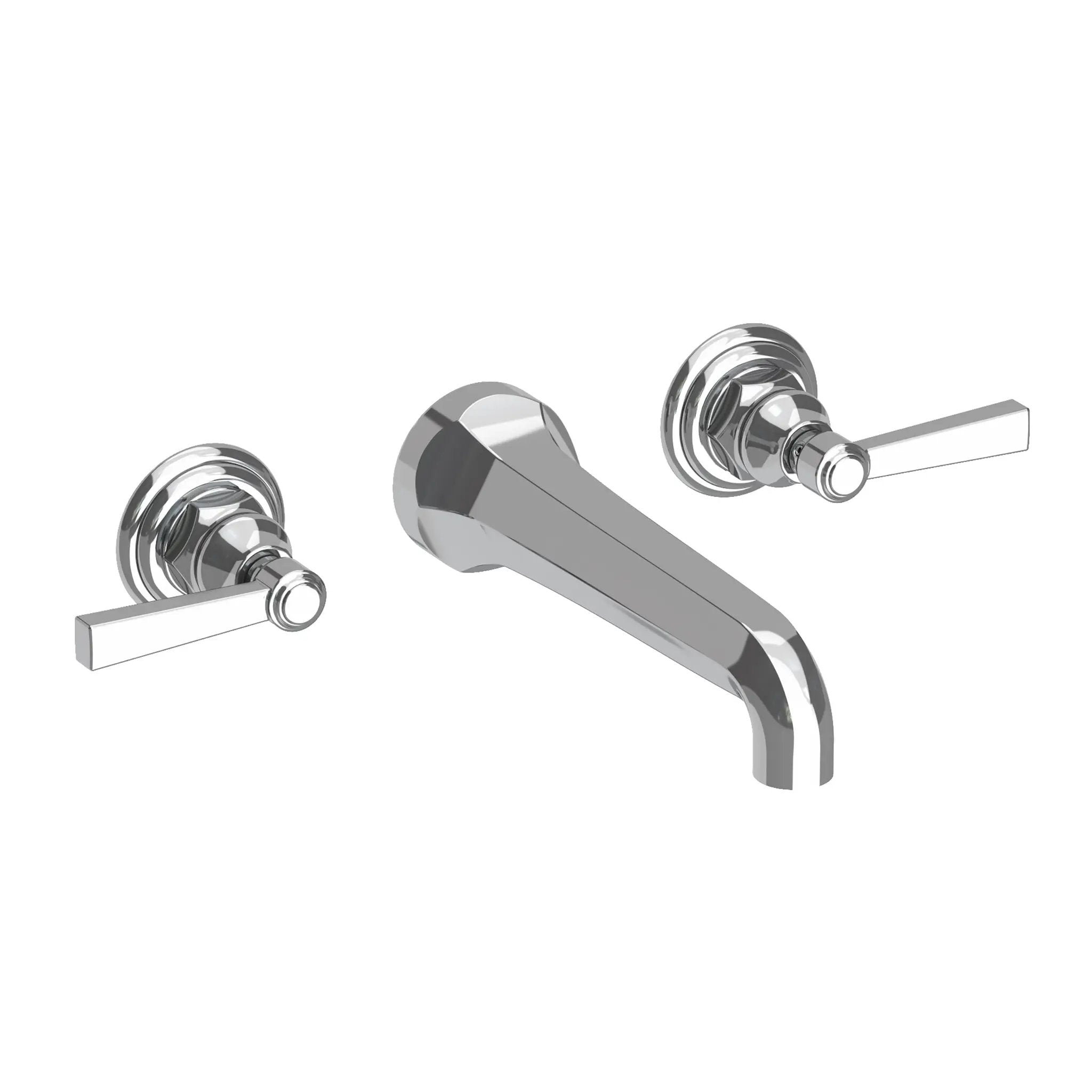 polished chrome lavatory faucet
