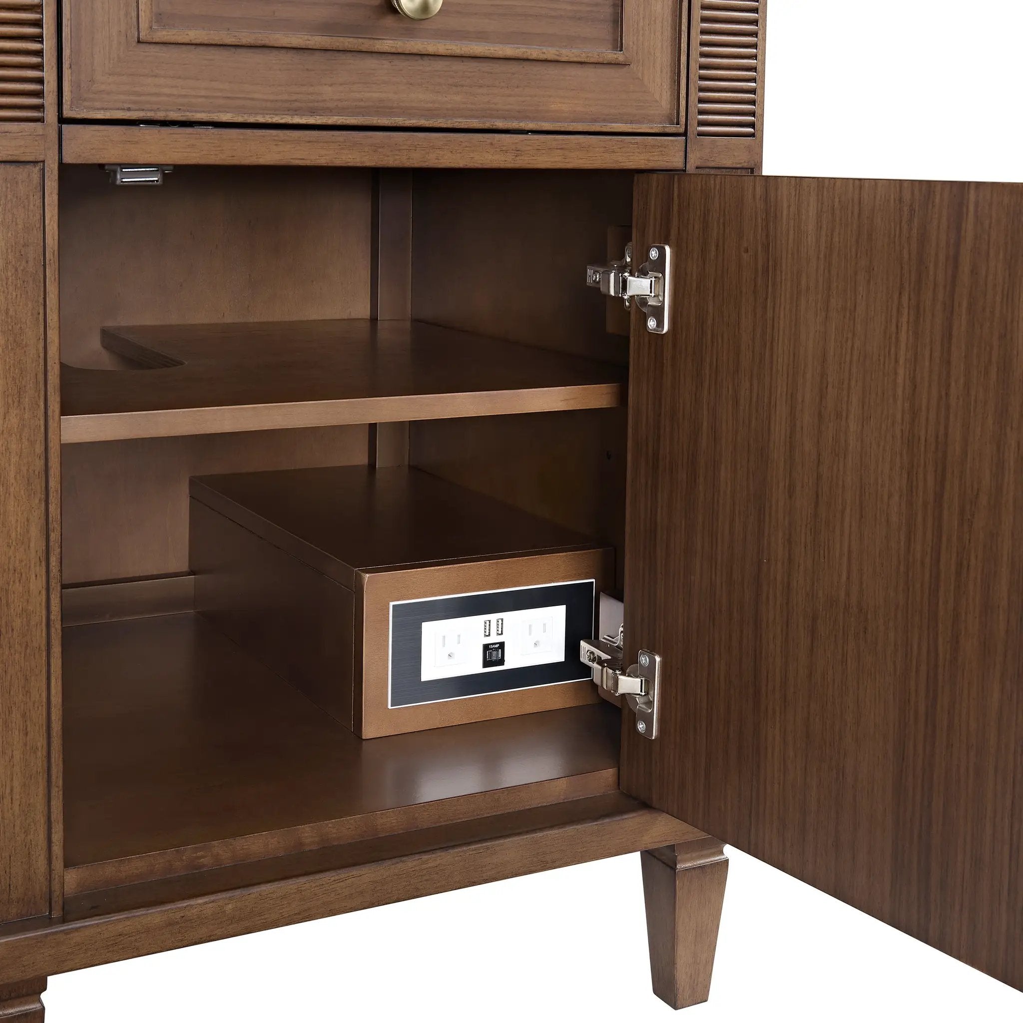 mid-century walnut vanity