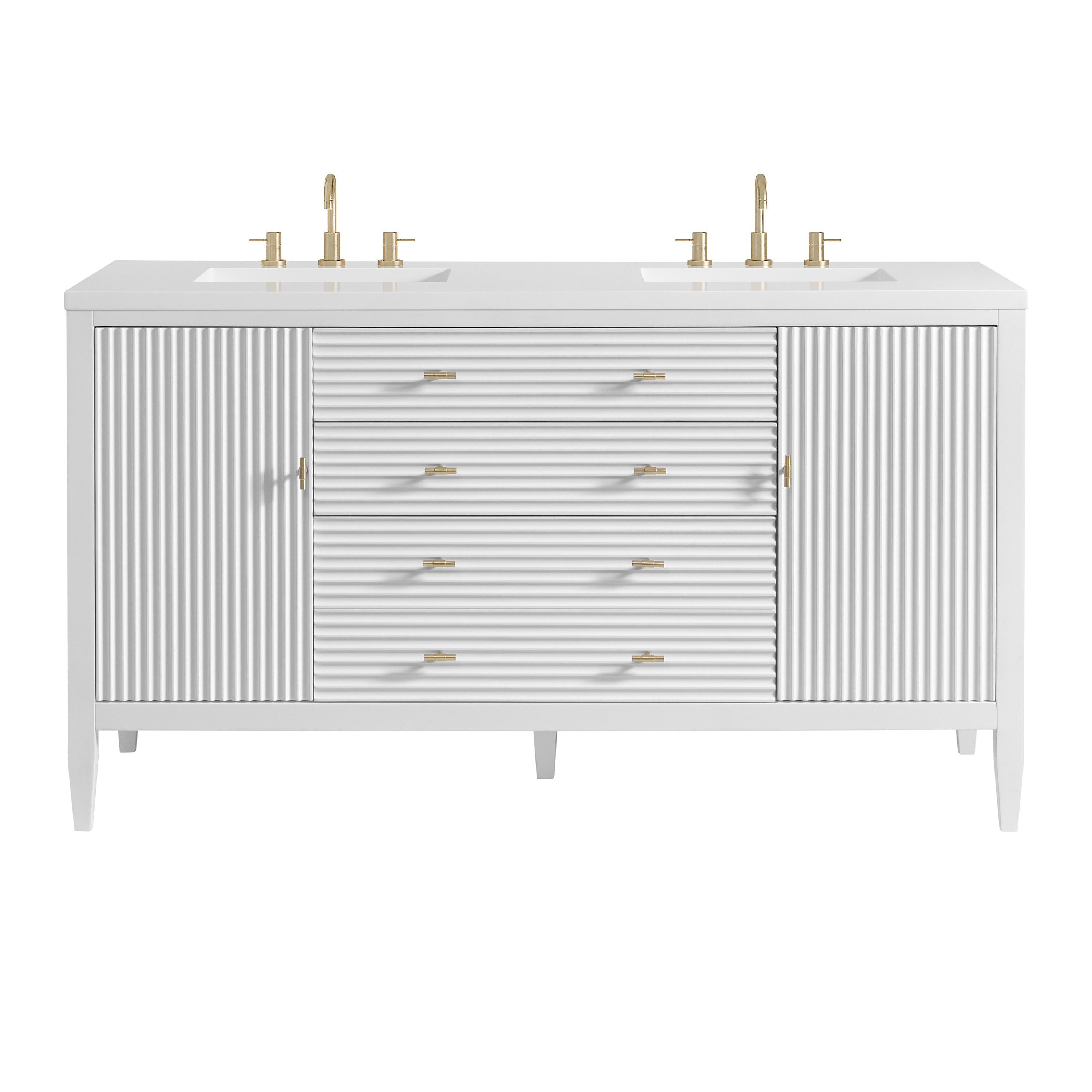 James Martin Myrrin 60" Double Vanity Set - Bright White by James Martin Vanities