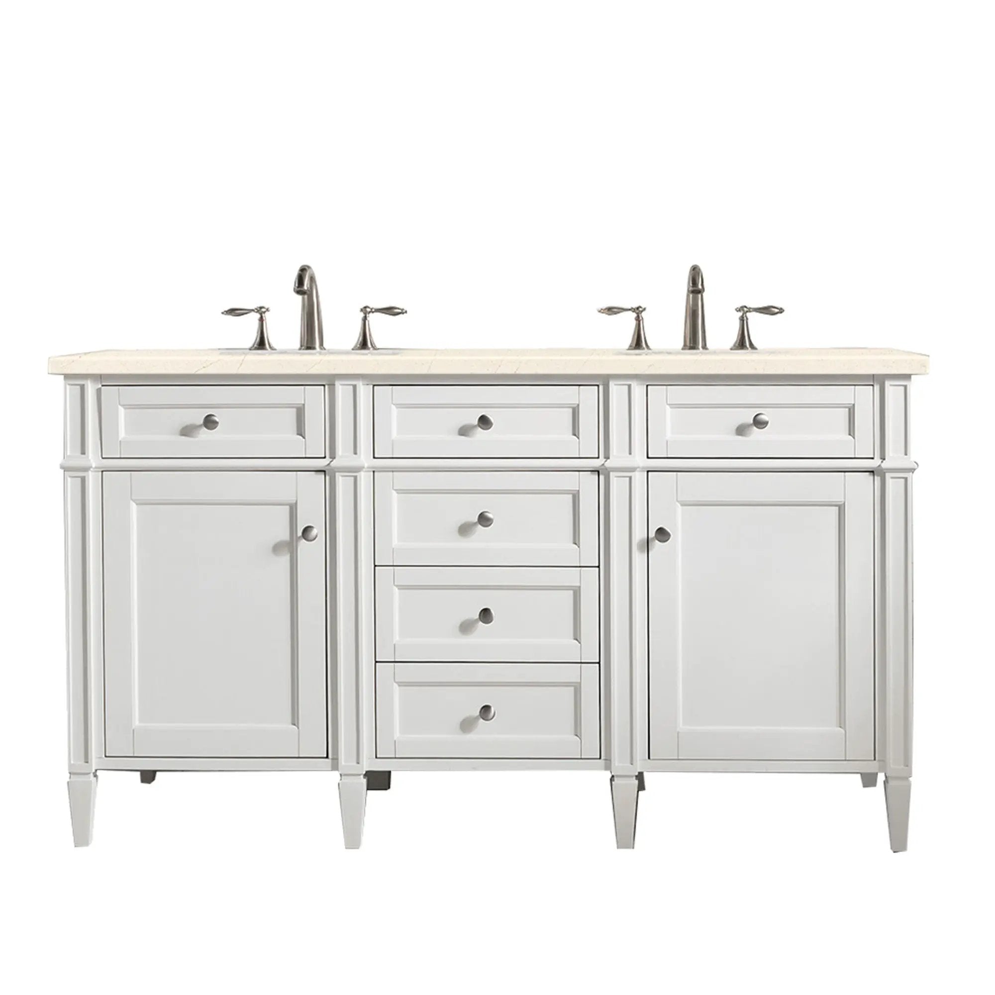 James Martin Brittany 60" Double Vanity Set - Bright White by James Martin Vanities