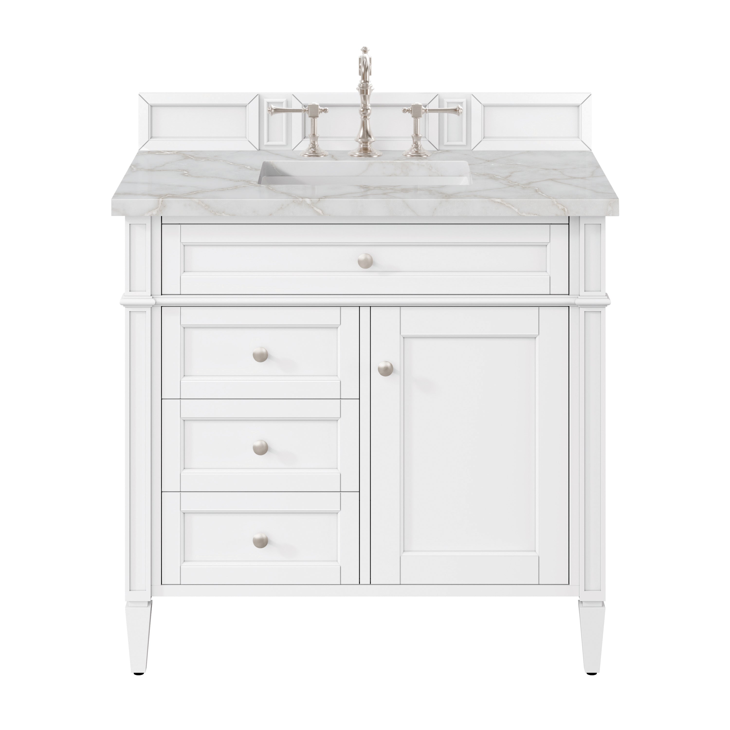 James Martin Vanities Brittany 36" Single Vanity - Bright White