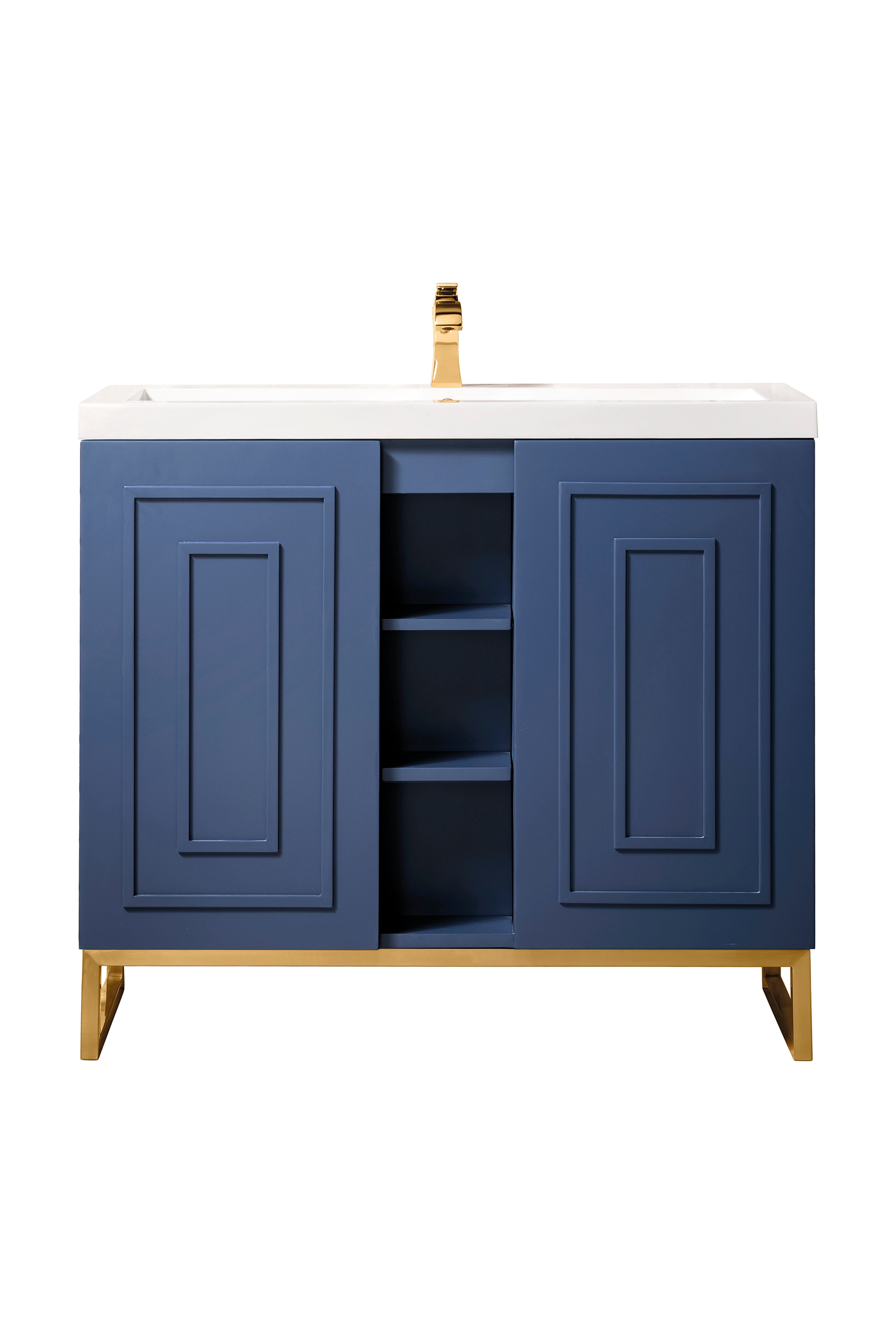 James Martin Vanities Alicante' 39.5" Single Vanity Cabinet, Azure Blue, Radiant Gold