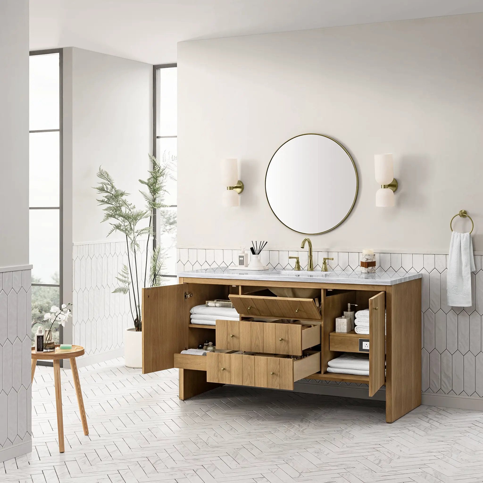 light natural oak vanity