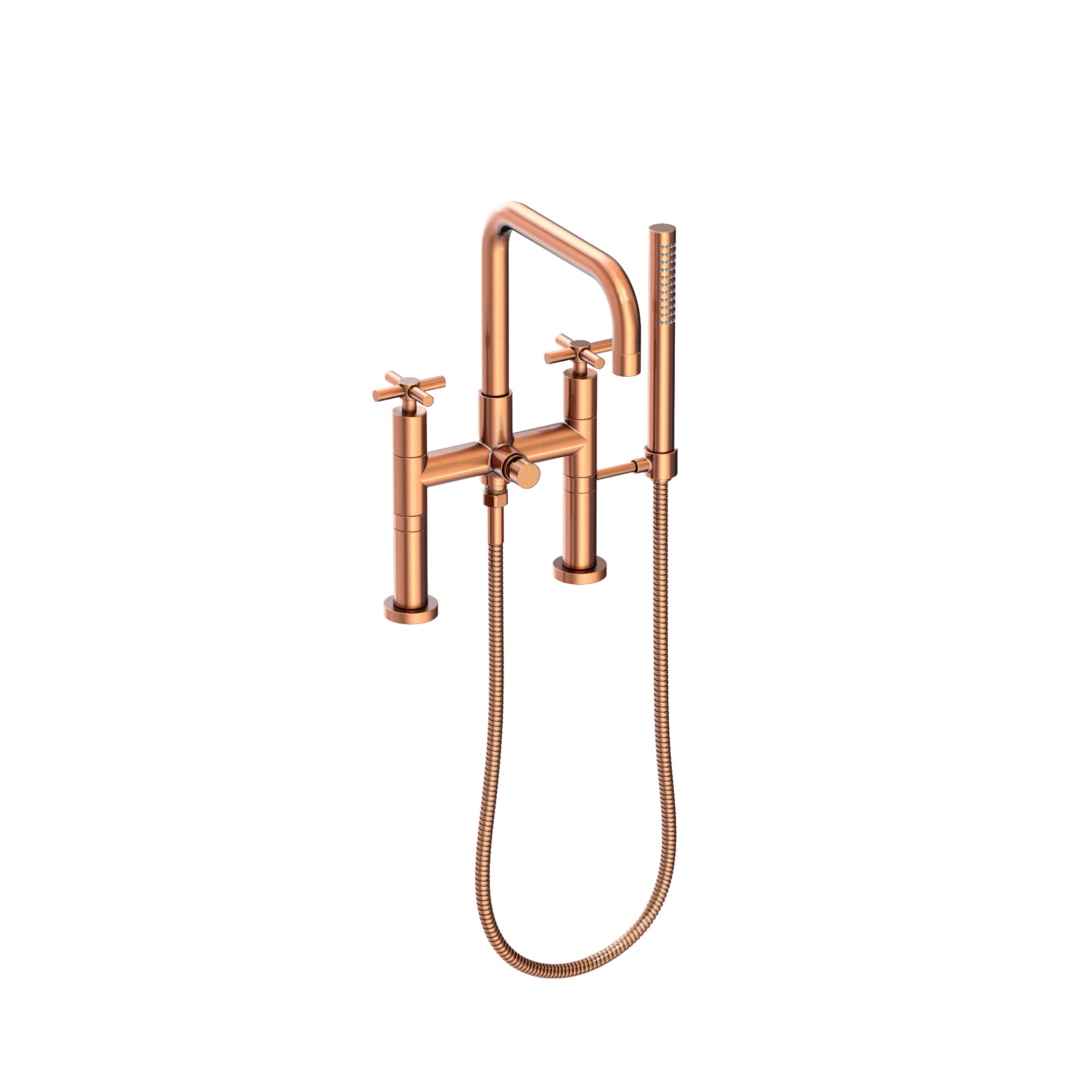 Newport Brass East Square Exposed Tub & Hand Shower Set - Deck Mount