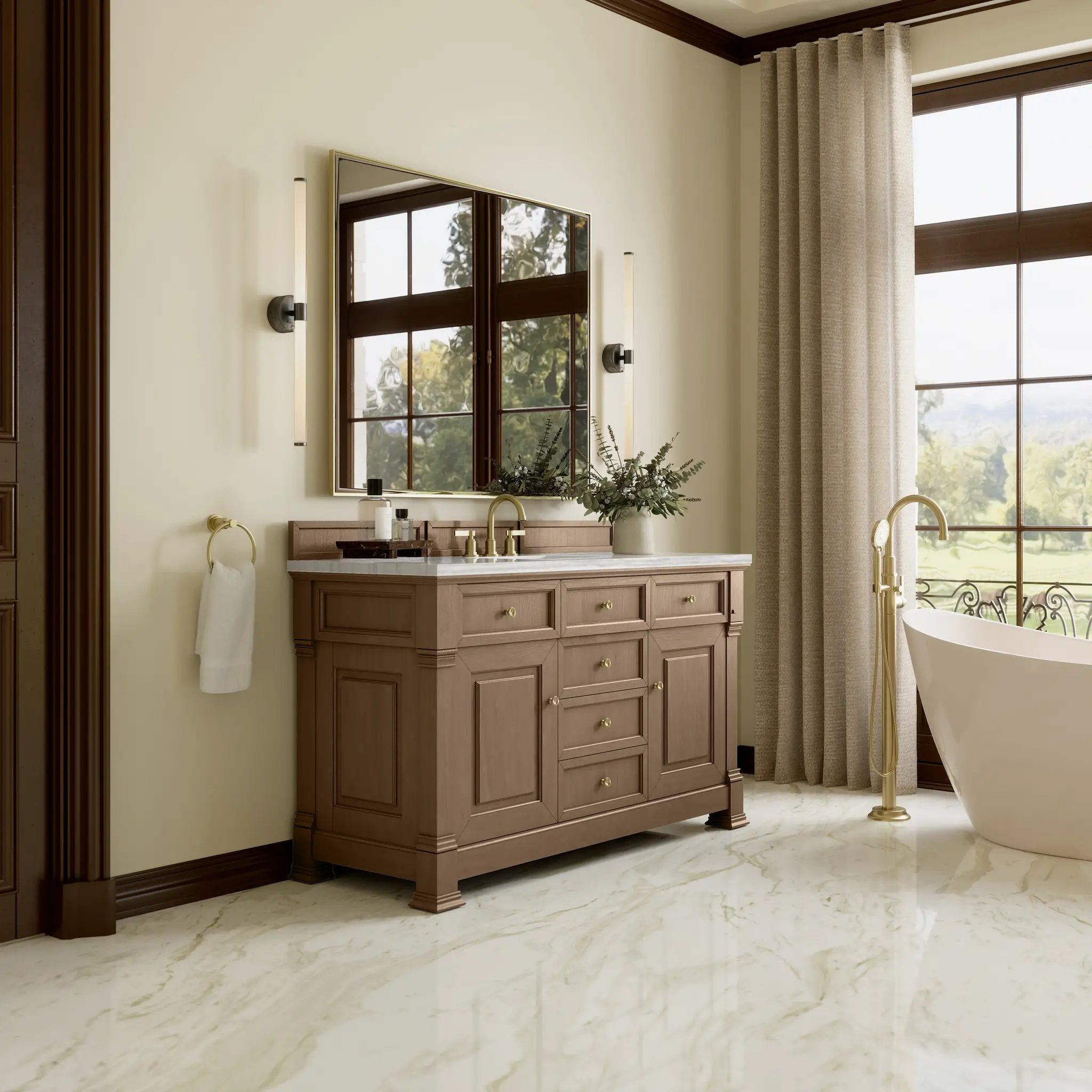 pecan vanity