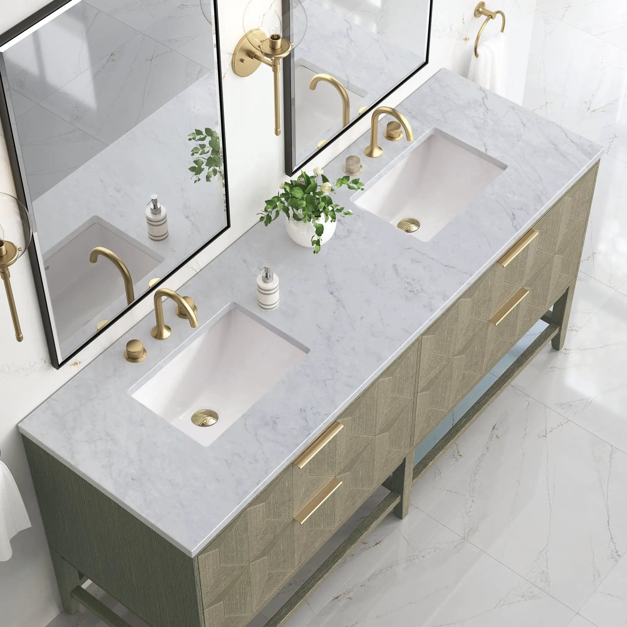 pebble oak vanity