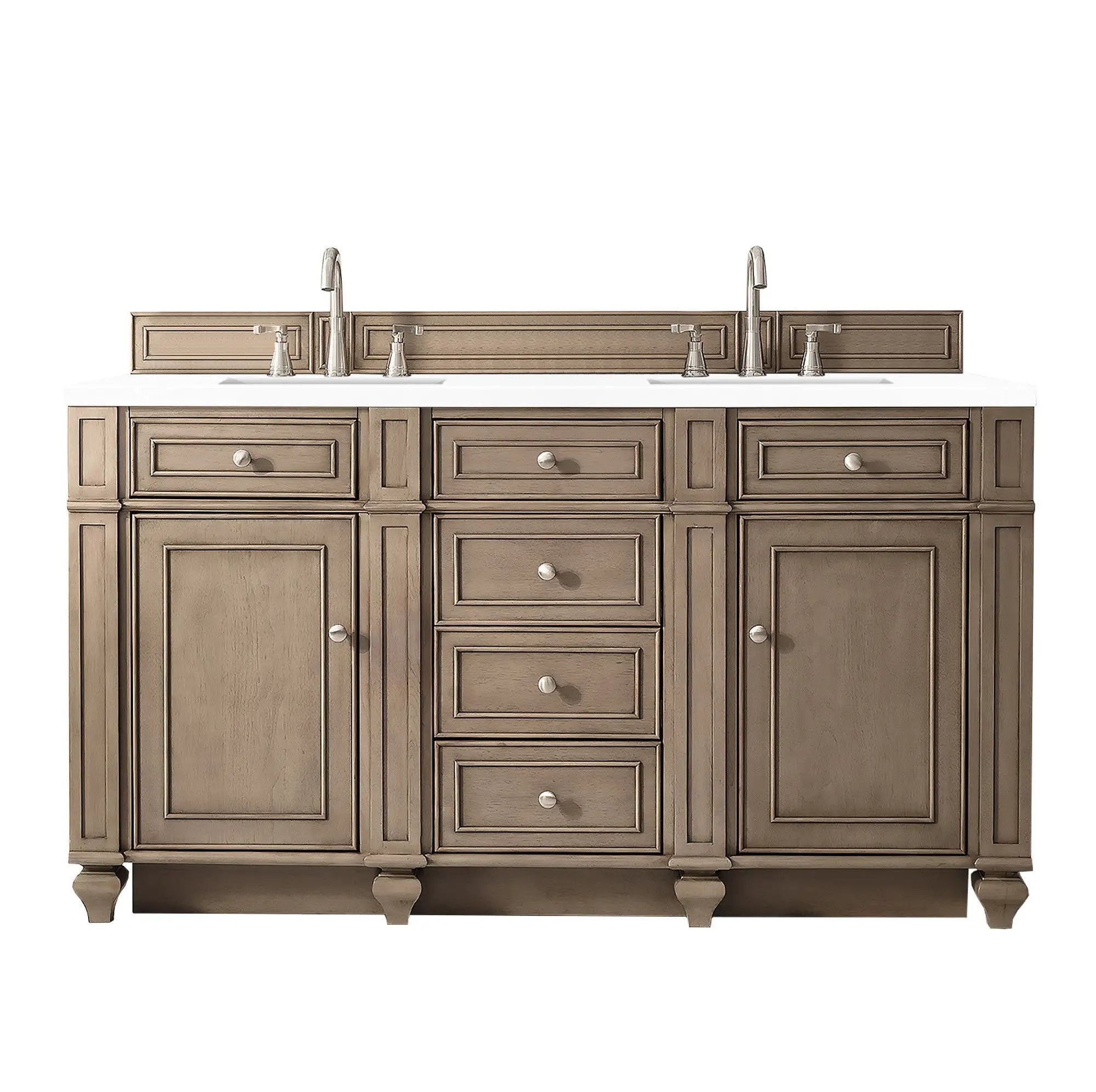 James Martin Bristol 60" Double Vanity Set - Whitewashed Walnut by James Martin Vanities