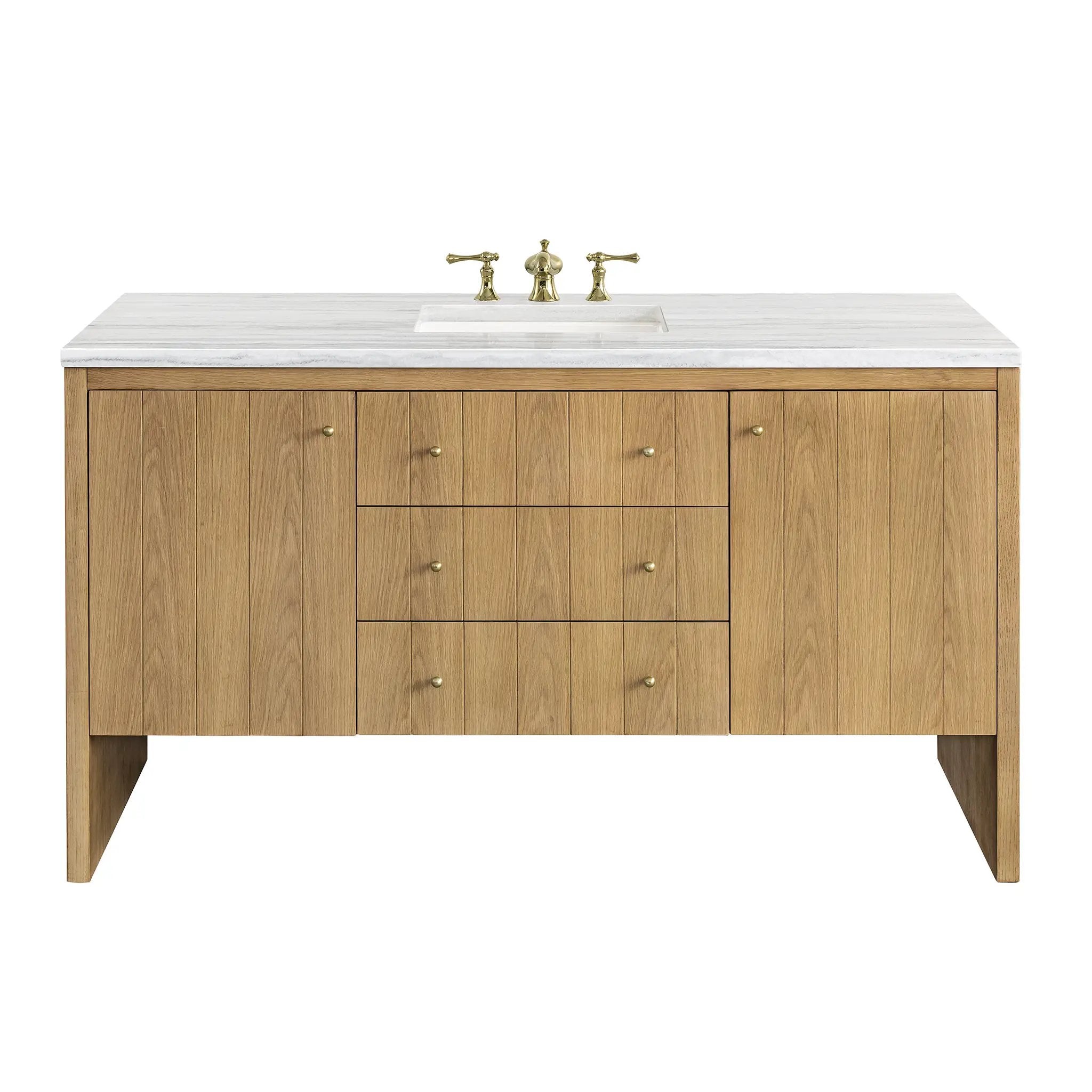 James Martin Hudson 60" Single Vanity Set - Light Natural Oak by James Martin Vanities