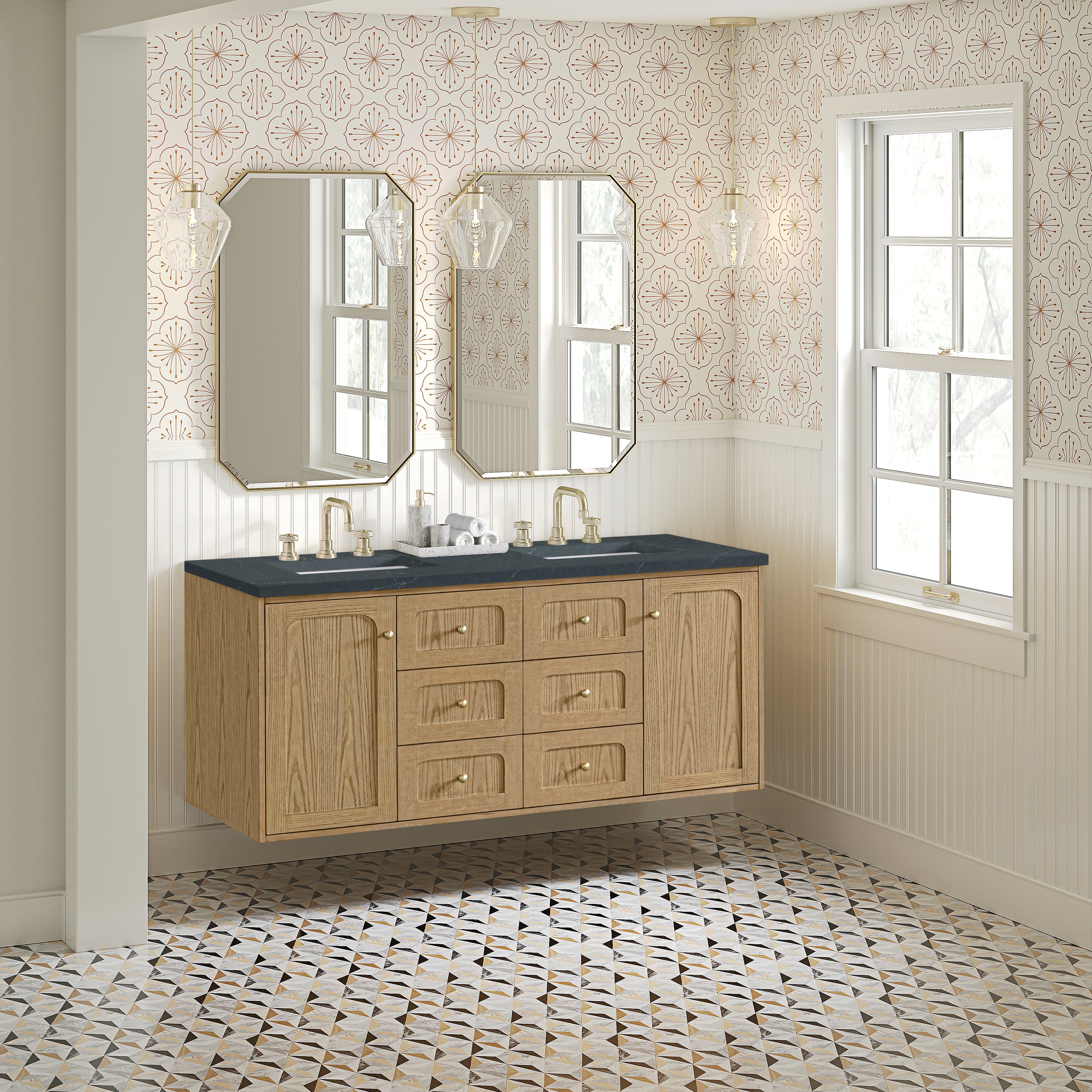 light natural oak vanity