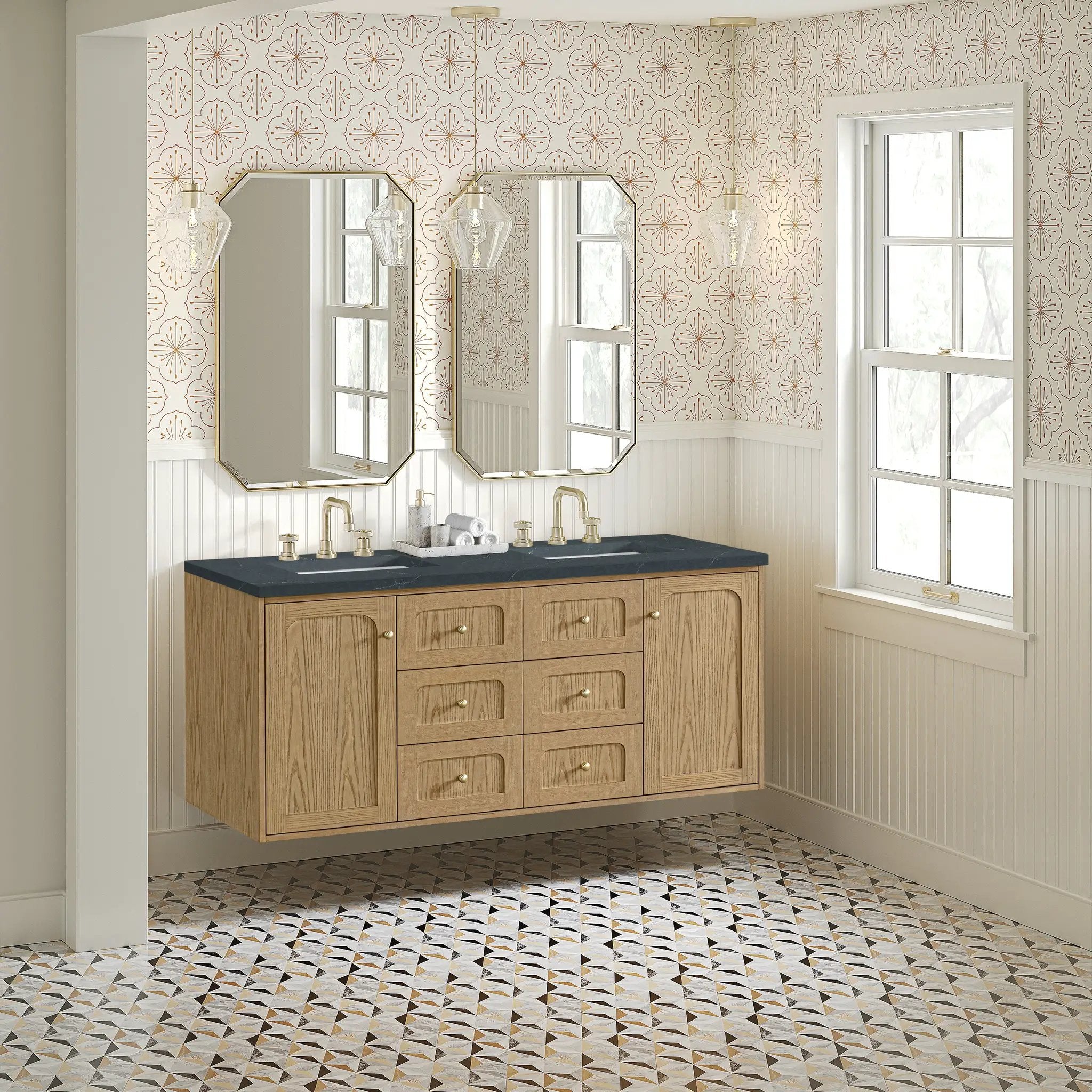 light natural oak vanity