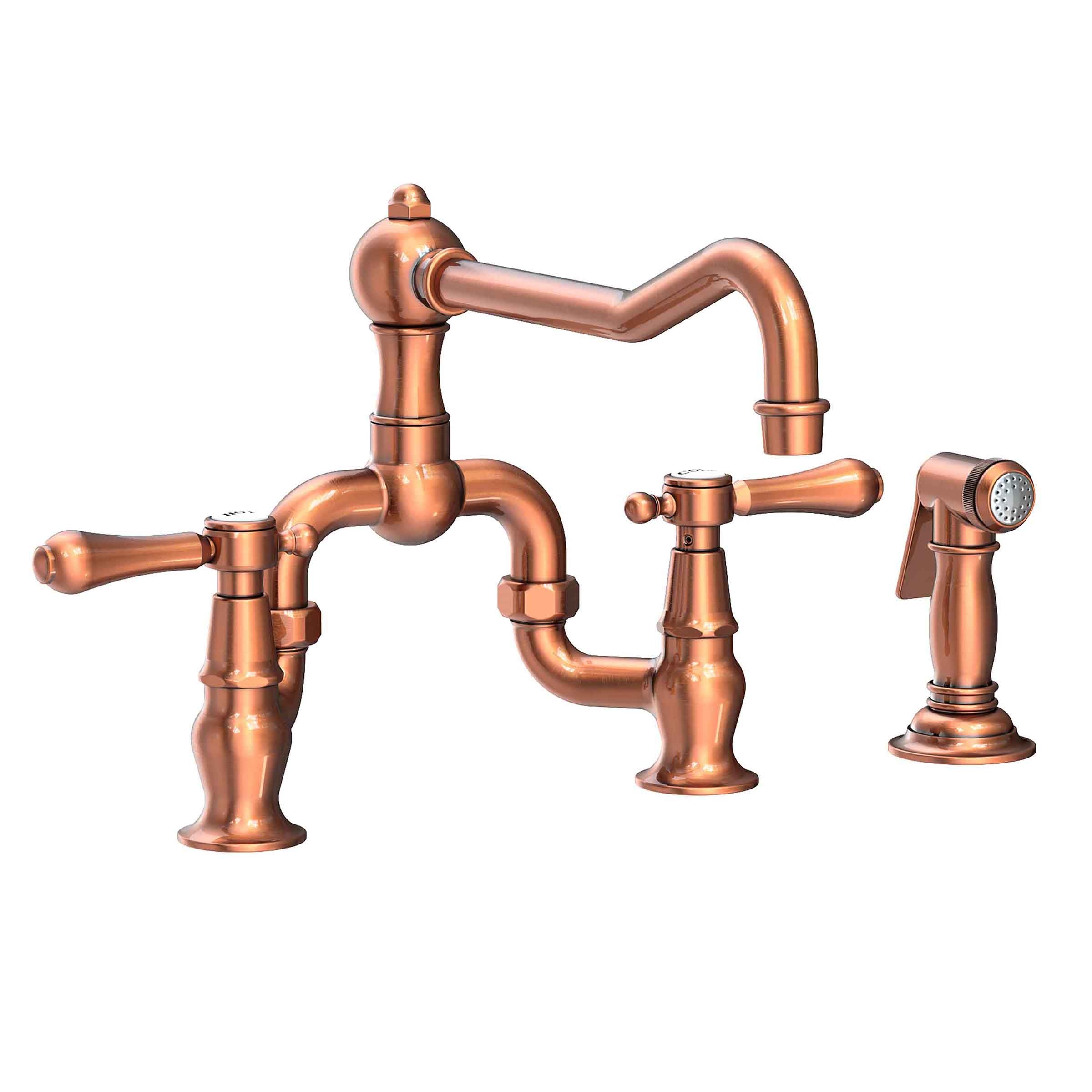 Newport Brass Chesterfield Kitchen Bridge Faucet with Side Spray