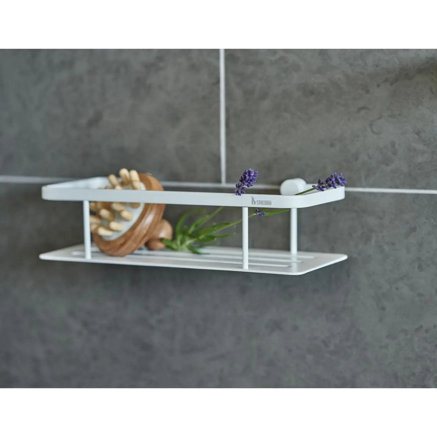 White shower basket