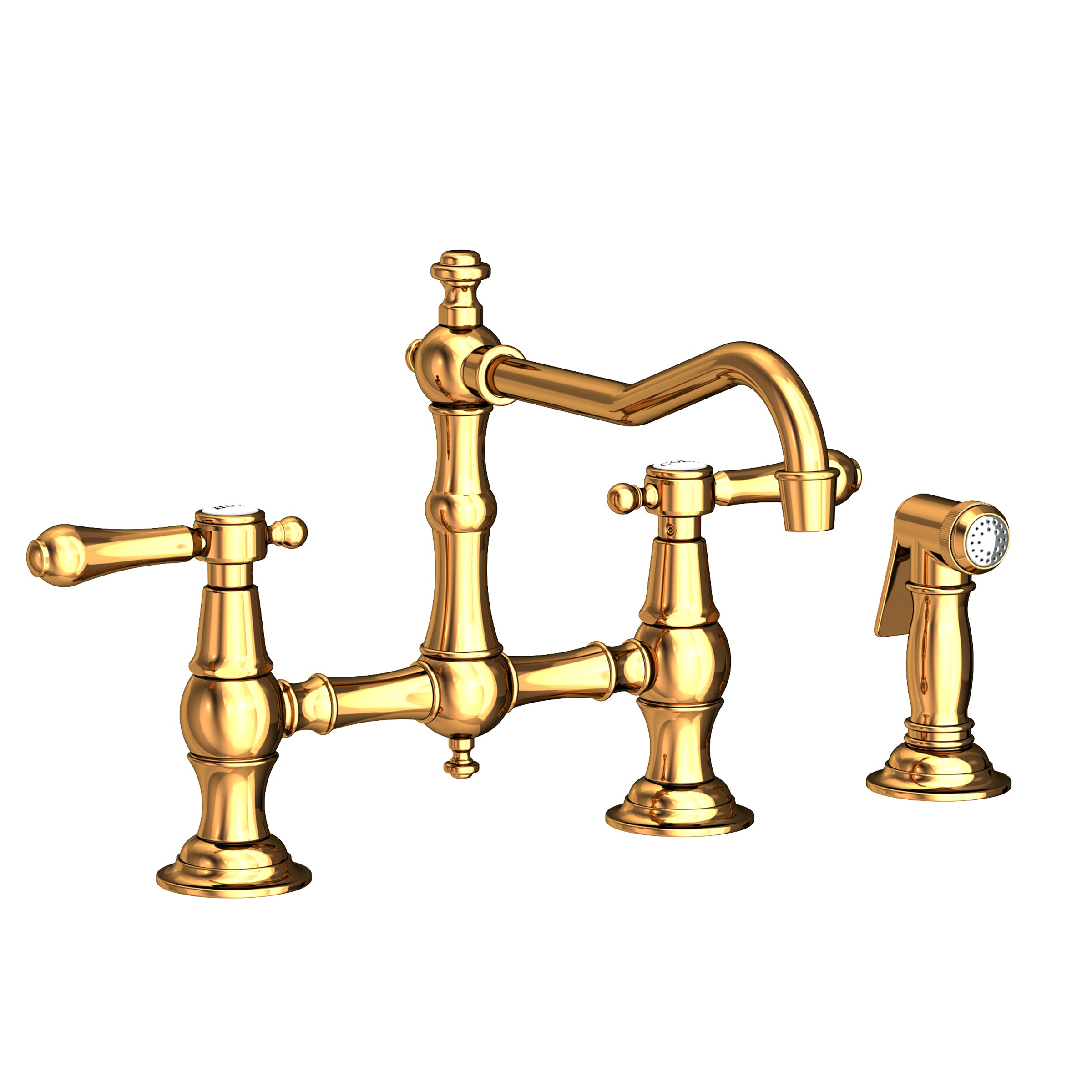 Newport Brass Chesterfield Kitchen Bridge Faucet with Side Spray