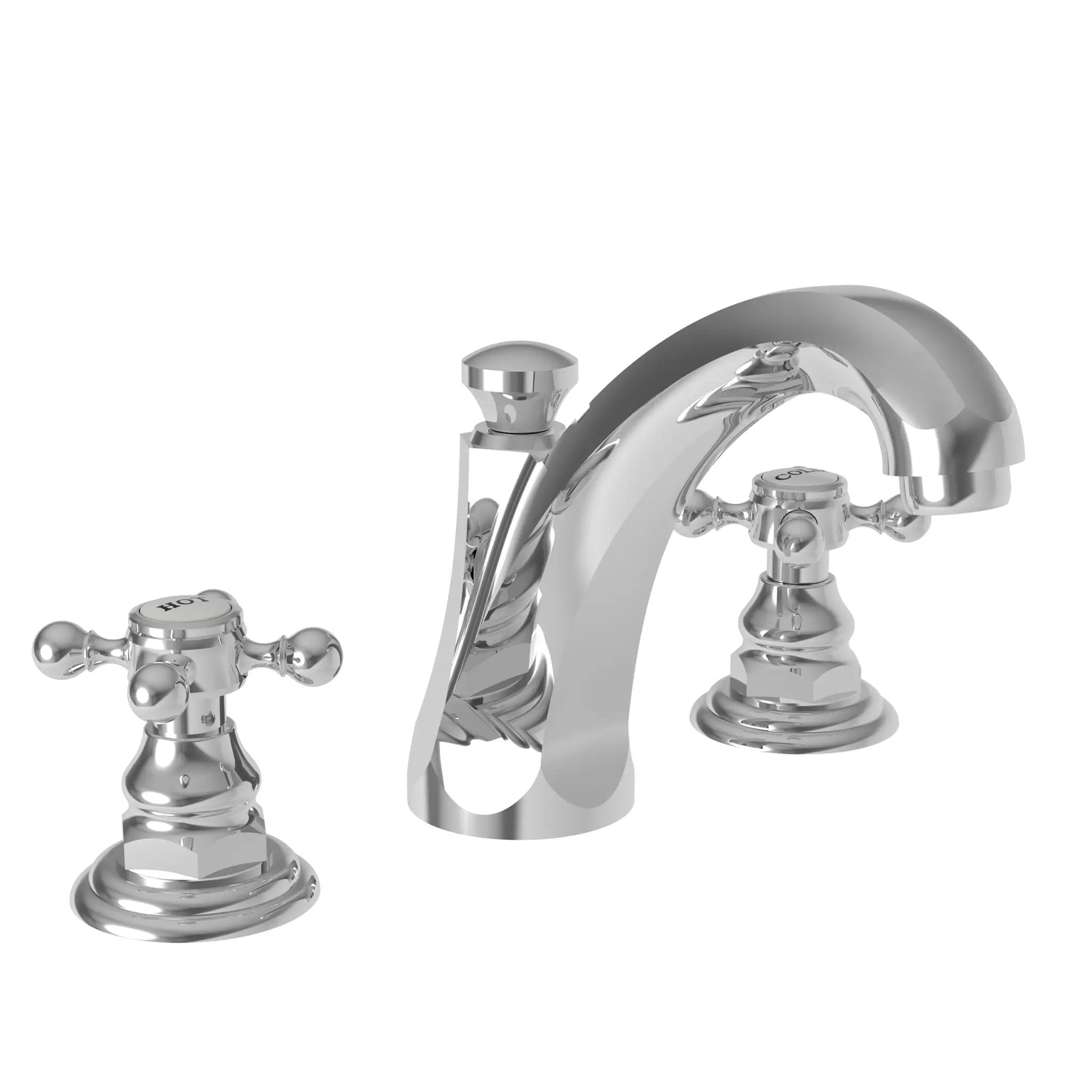 polished chrome lavatory faucet