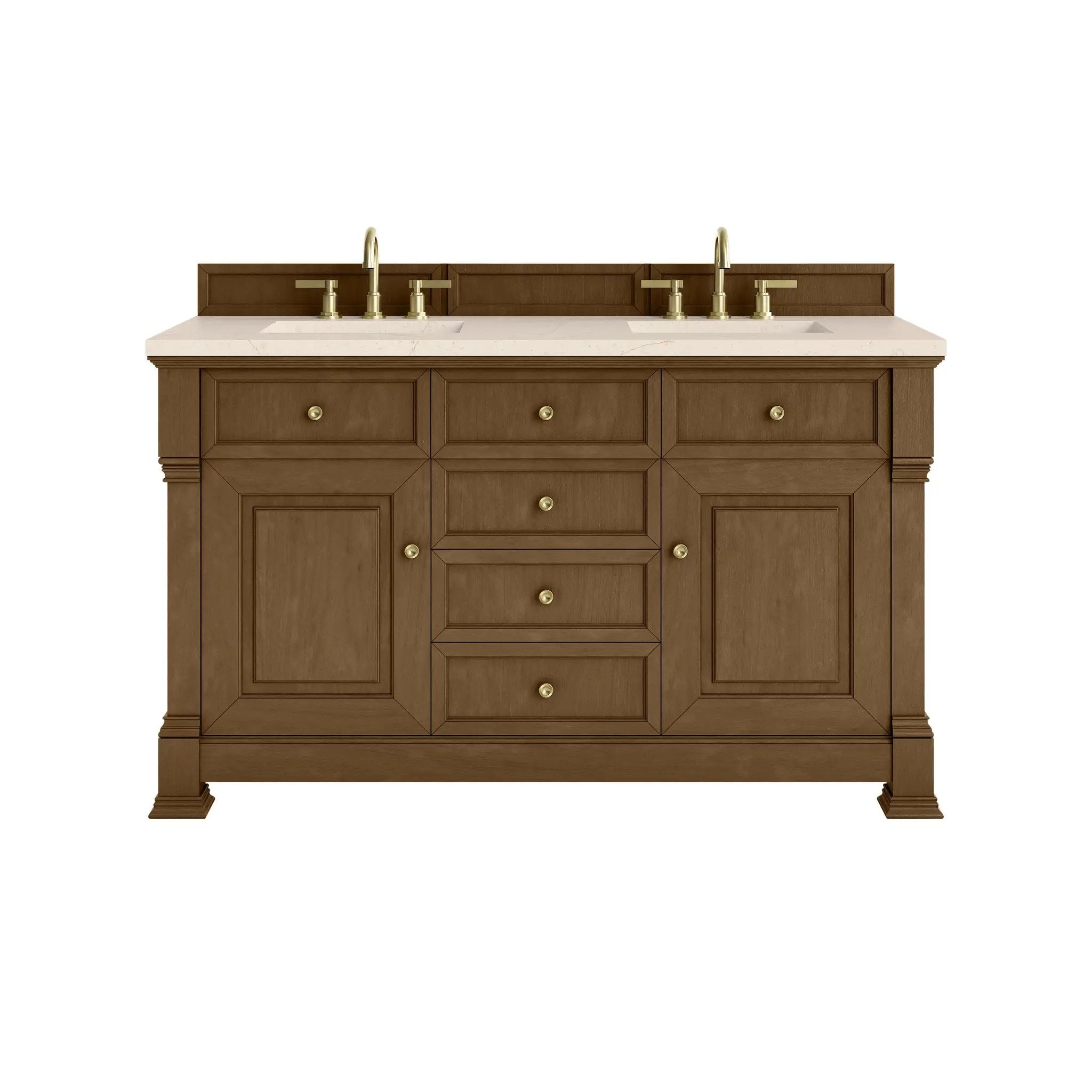 James Martin Brookfield 60" Double Vanity Set - Honey Oak by James Martin Vanities