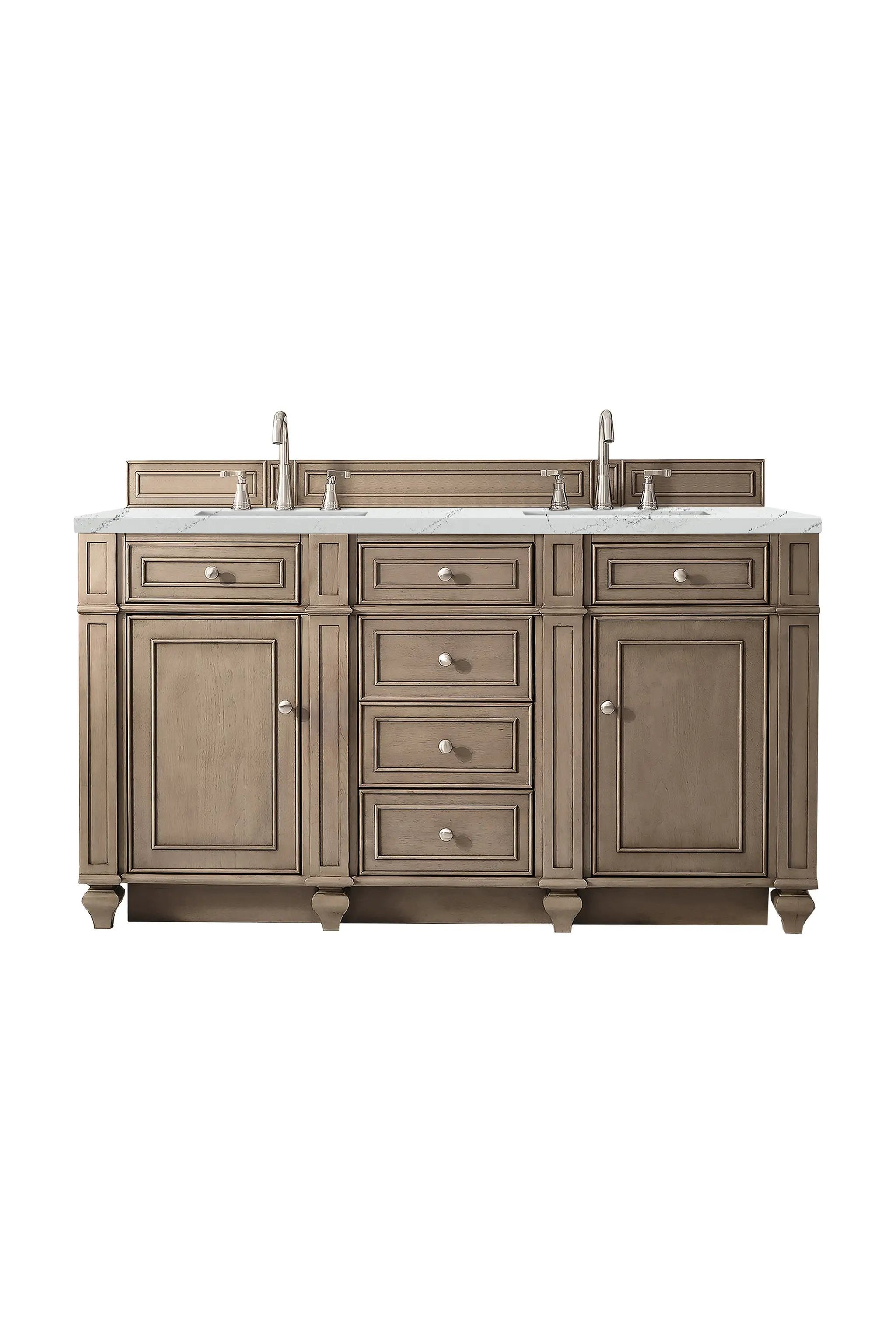 James Martin Bristol 60" Double Vanity Set - Whitewashed Walnut by James Martin Vanities