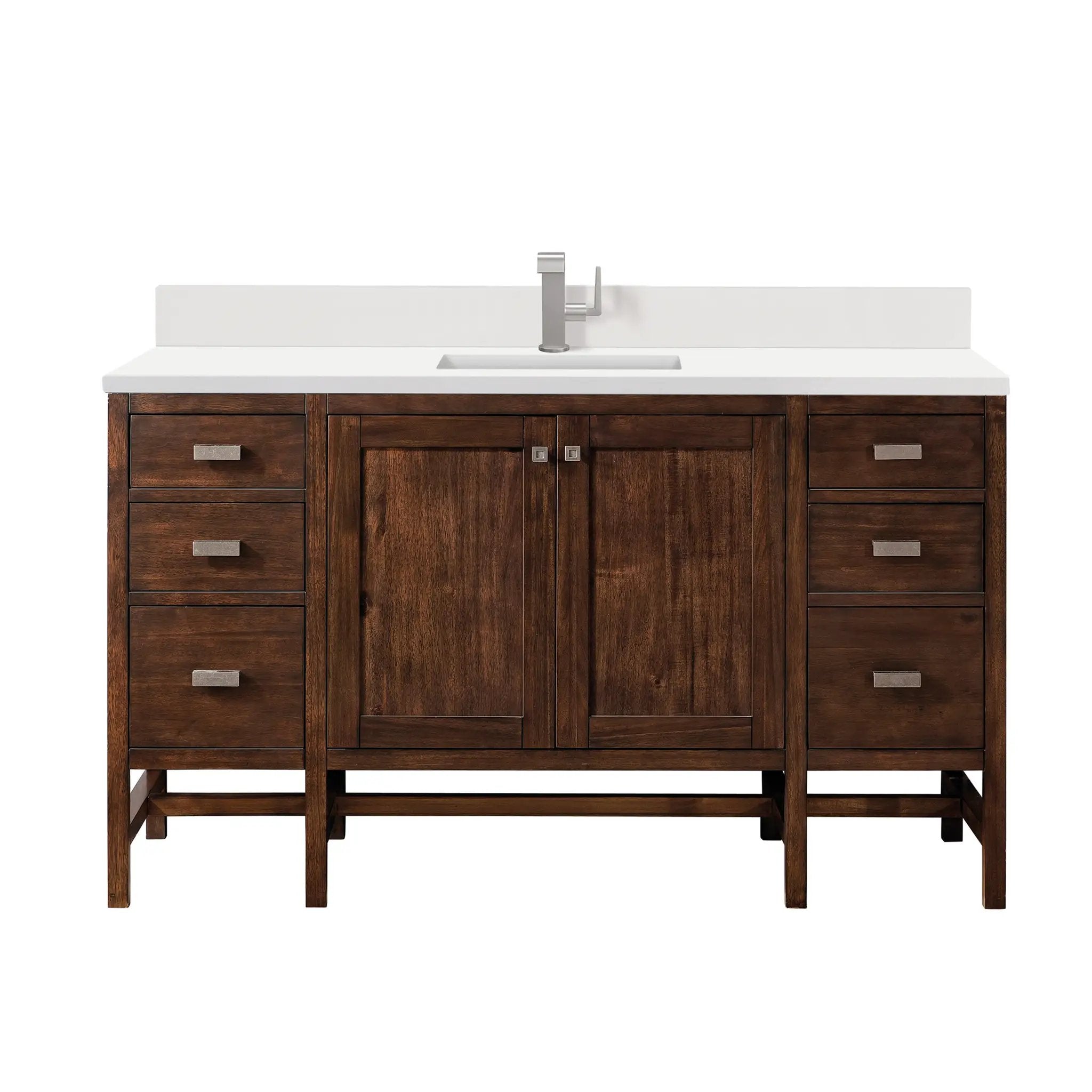 mid-century acacia vanity