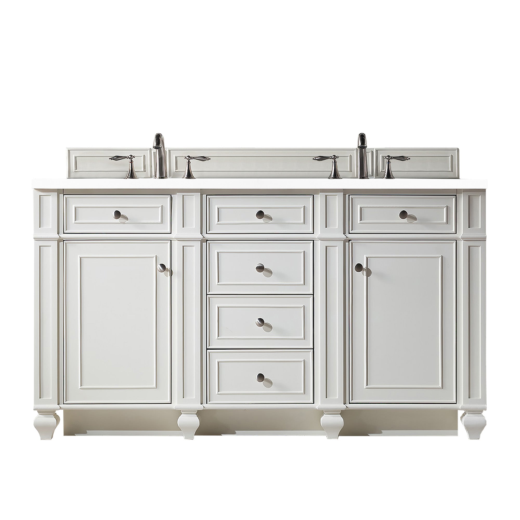 James Martin Vanities Bristol 60" Double Vanity - Bright White