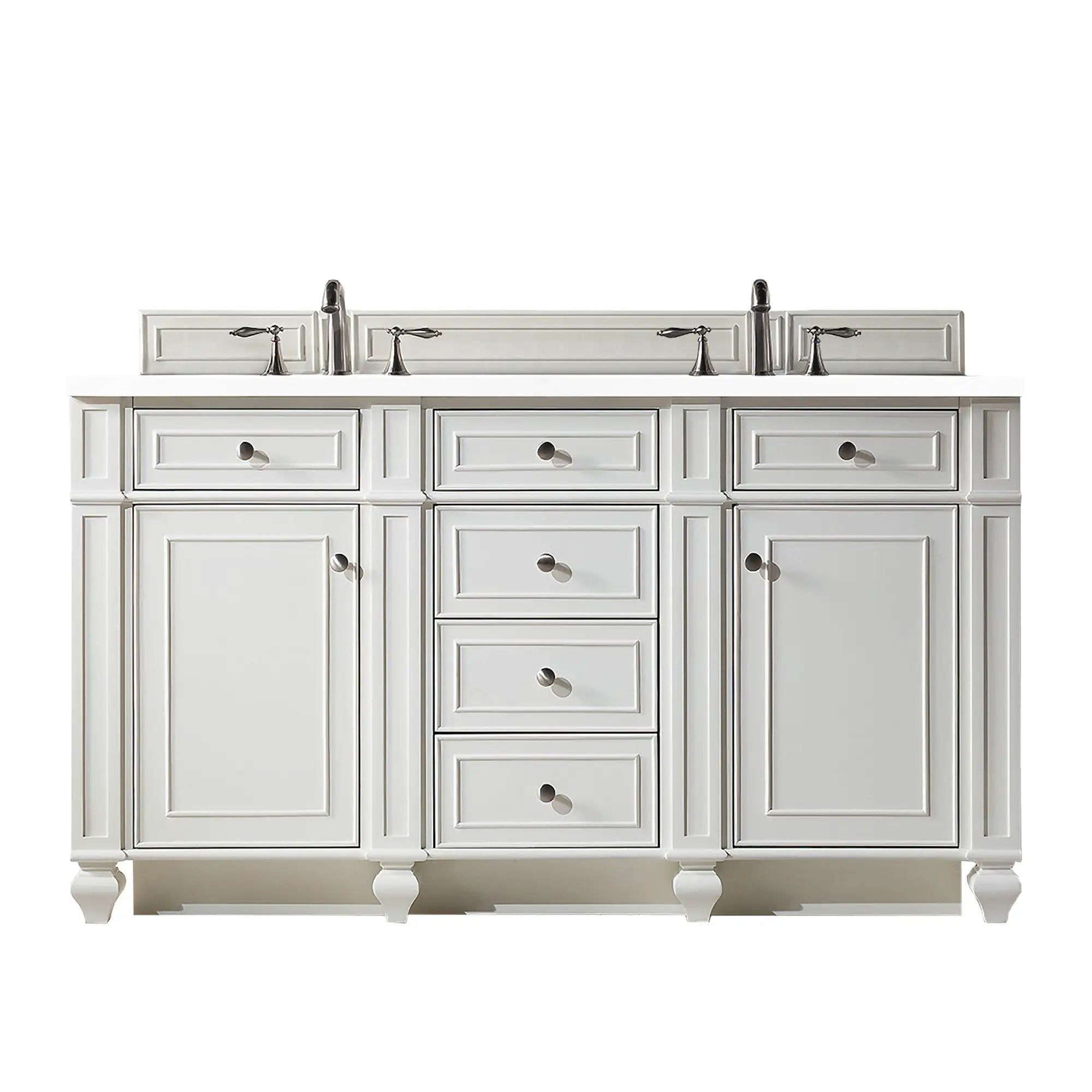 James Martin Bristol 60" Double Vanity Set - Bright White by James Martin Vanities