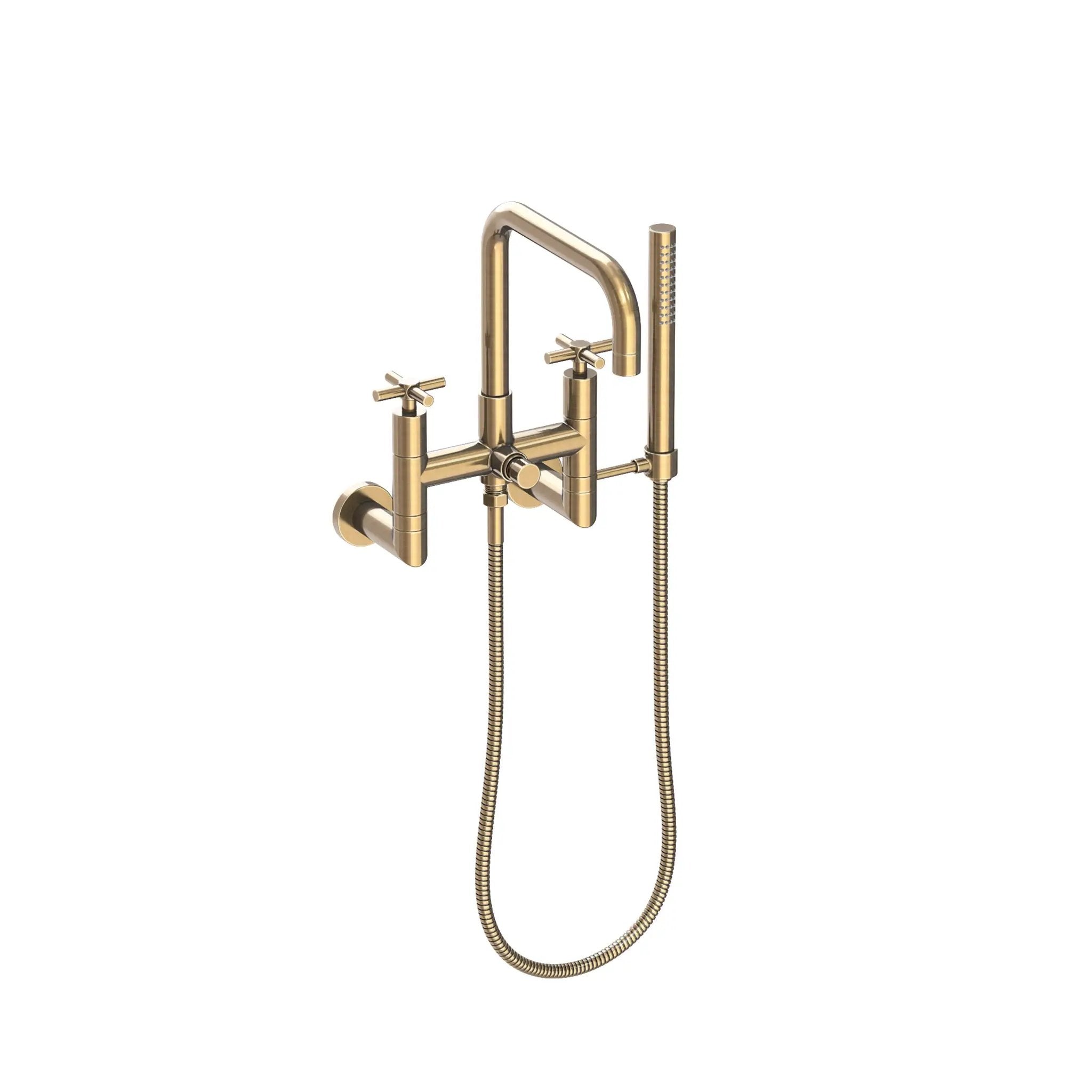 Newport Brass East Square Exposed Tub & Hand Shower Set - Wall Mount by Newport Brass