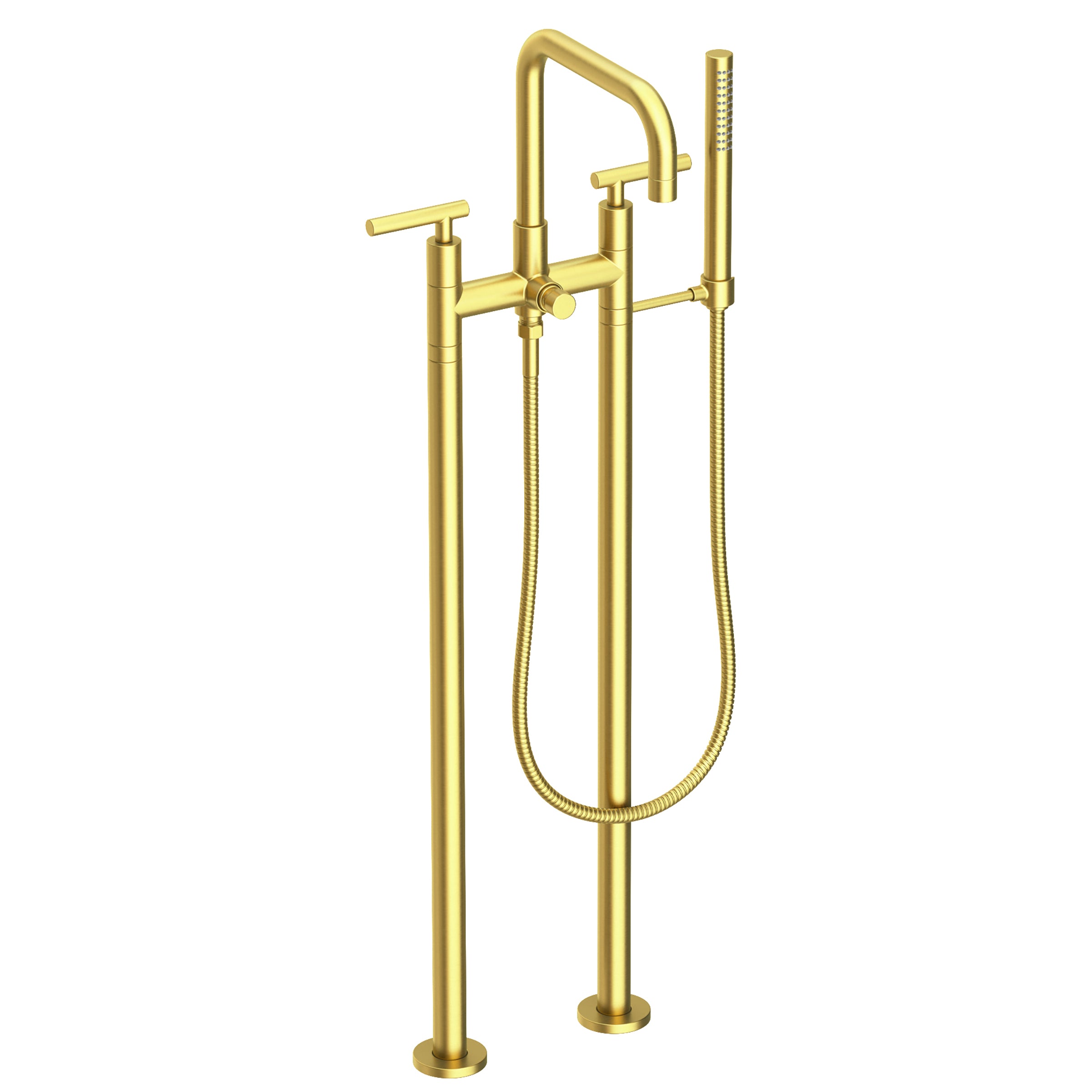 Newport Brass East Square Exposed Tub & Hand Shower Set w/Risers