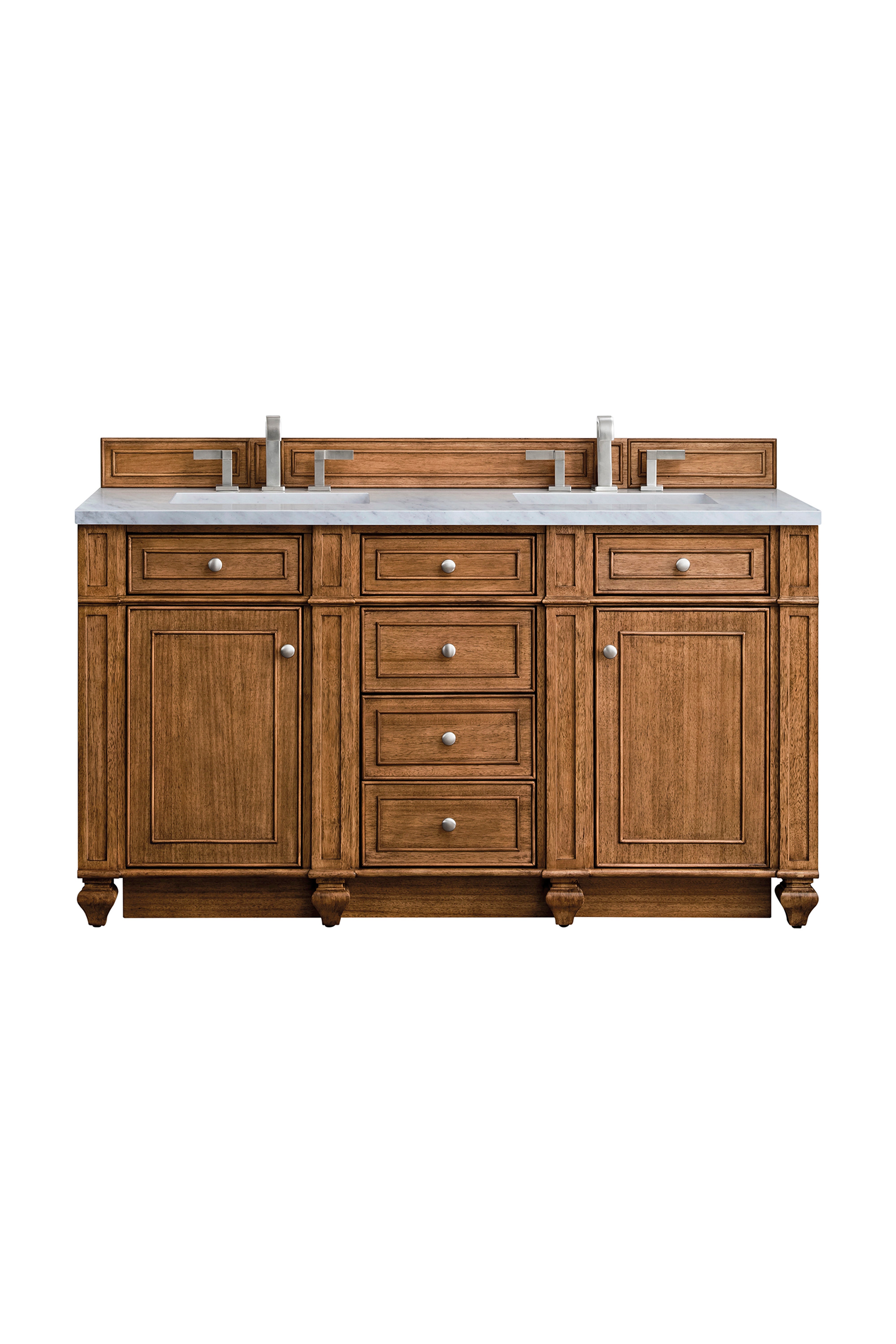 James Martin Vanities Bristol 60" Double Vanity - Saddle Brown