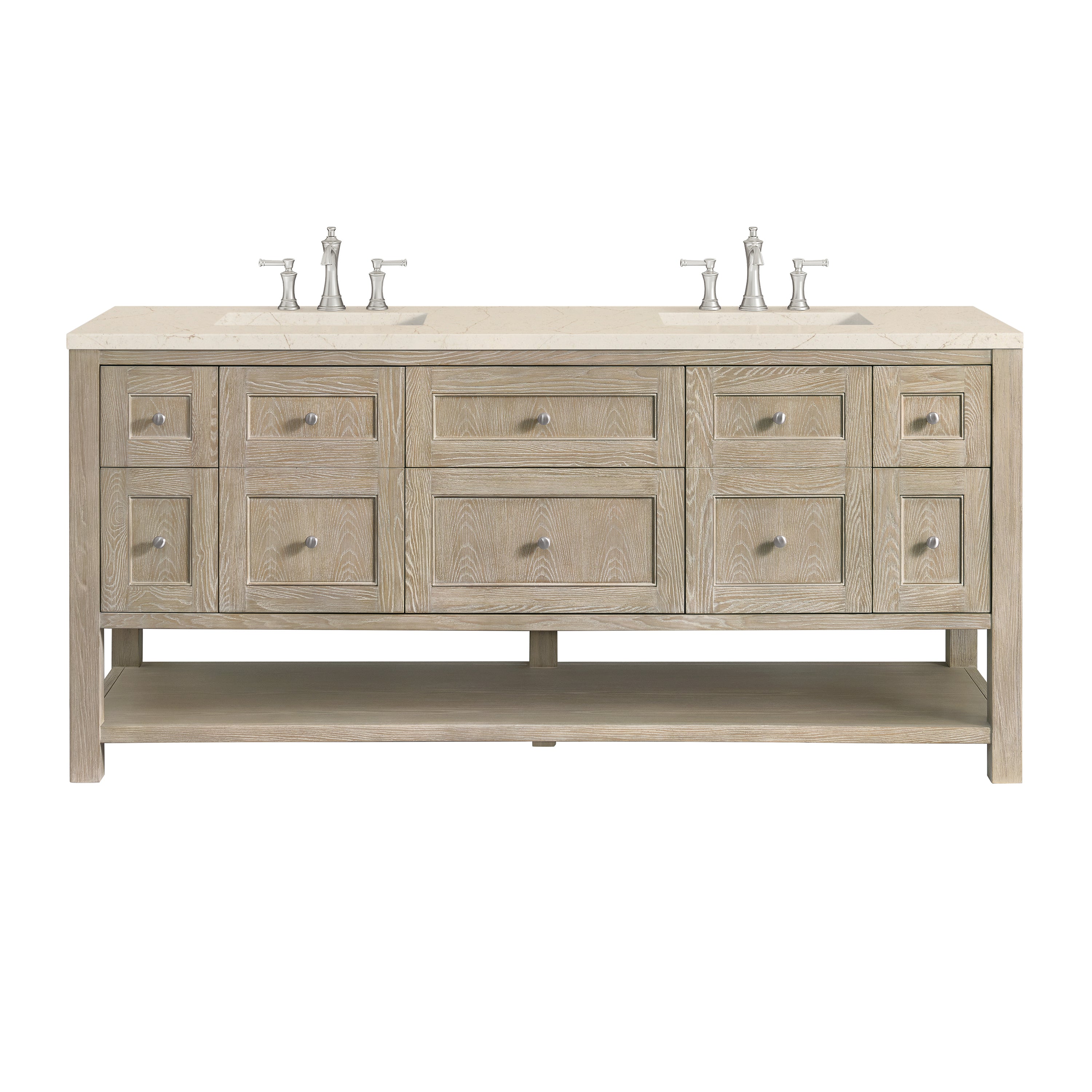 James Martin Vanities Breckenridge 72" Double Vanity - Whitewashed Oak