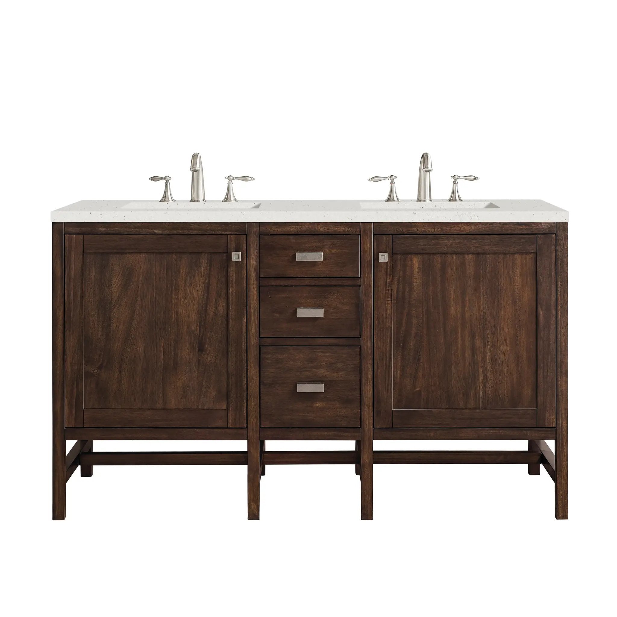 James Martin Addison 60" Double Vanity Set - Mid-Century Acacia by James Martin Vanities