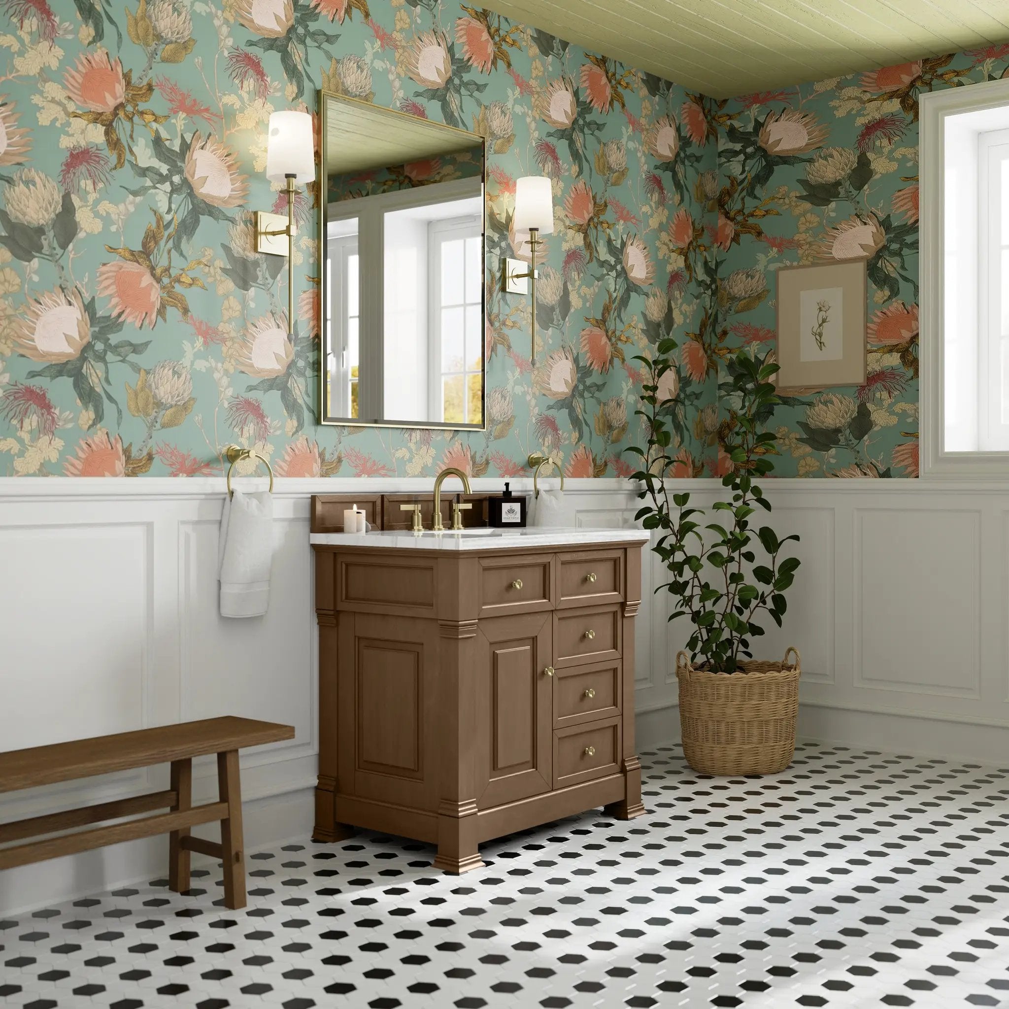 pecan vanity
