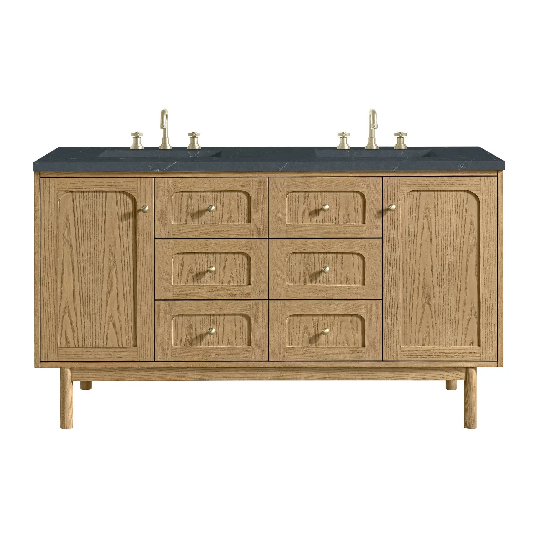 James Martin Laurent 60" Double Vanity Set - Light Natural Oak by James Martin Vanities