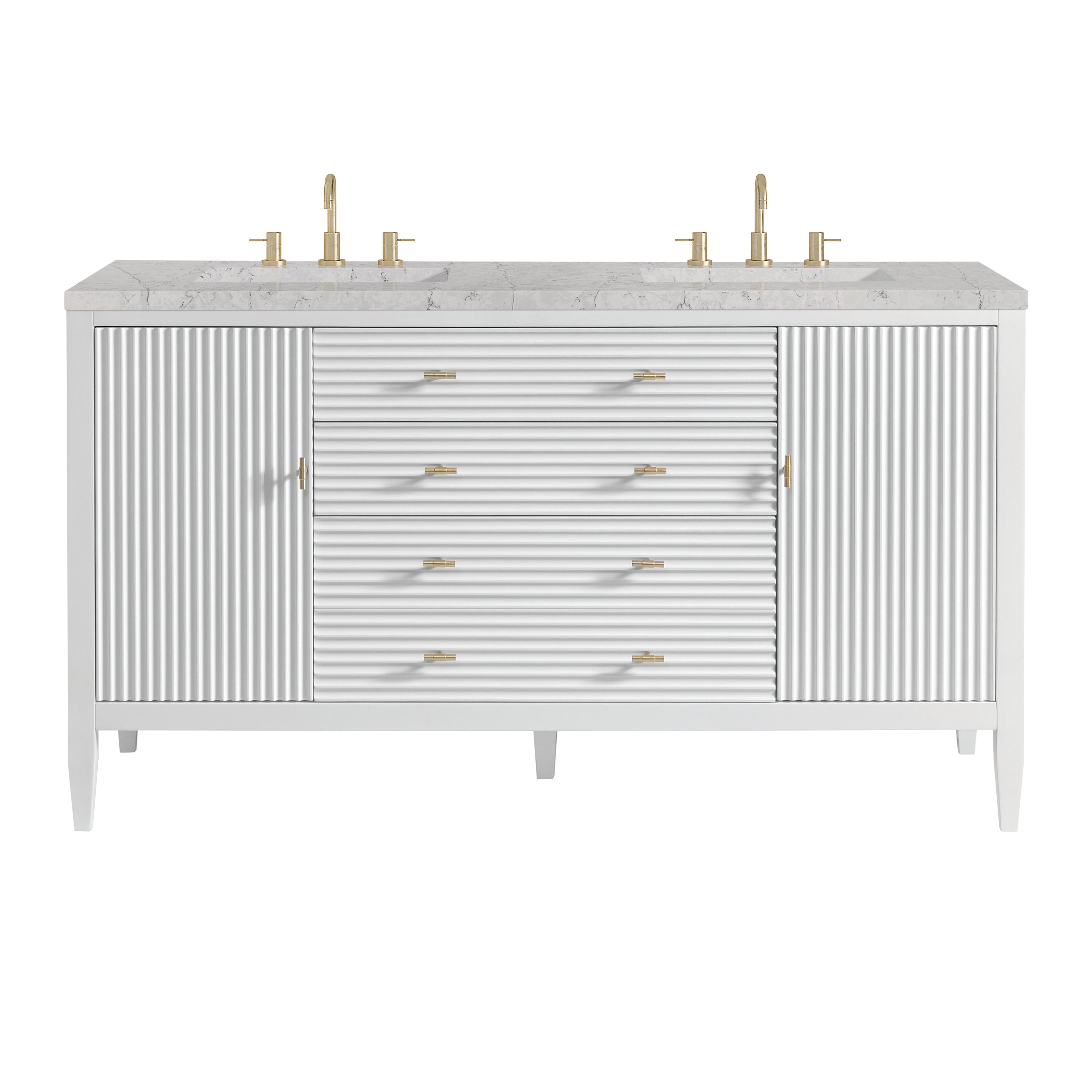 James Martin Myrrin 60" Double Vanity Set - Bright White by James Martin Vanities