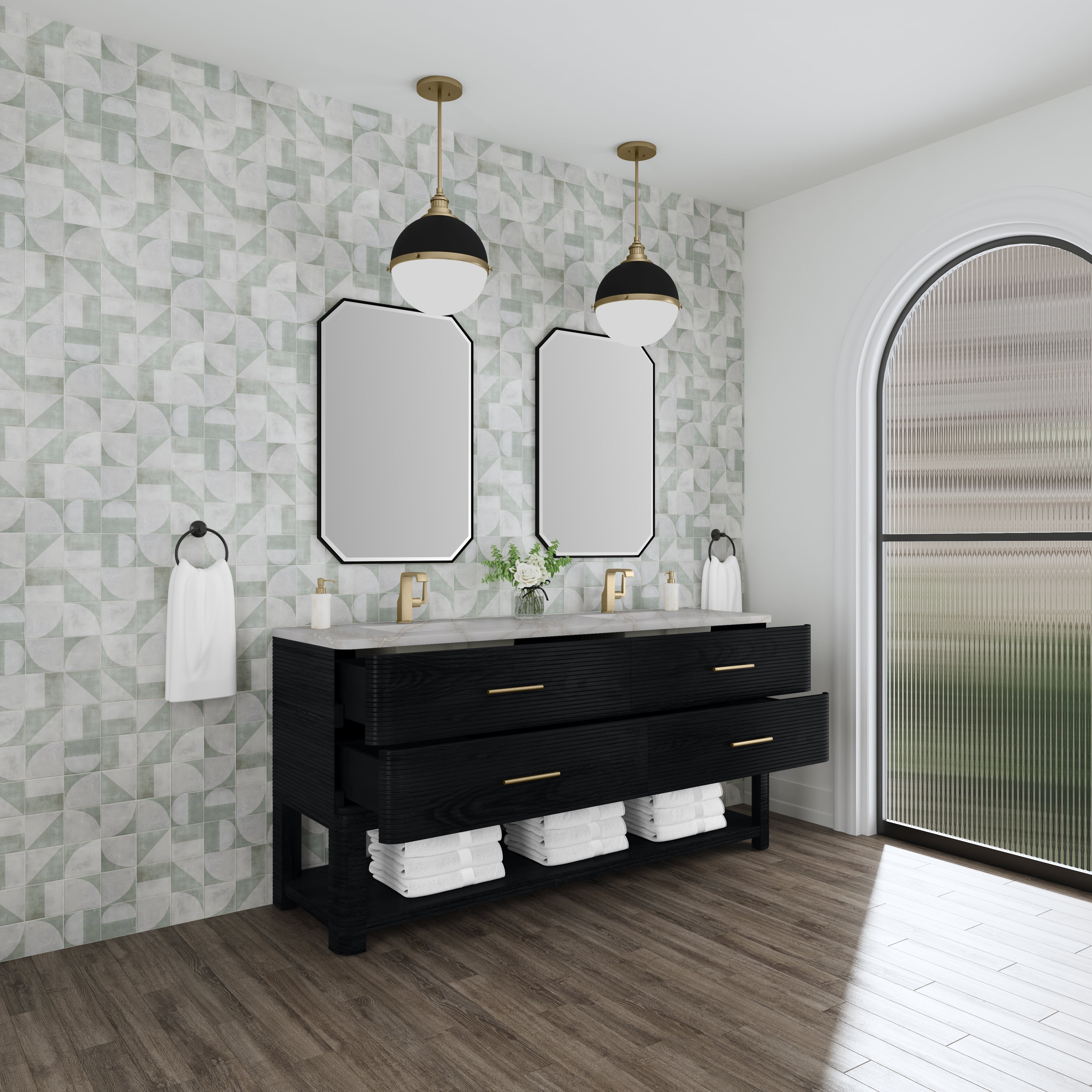 victorian silver quartz top vanity