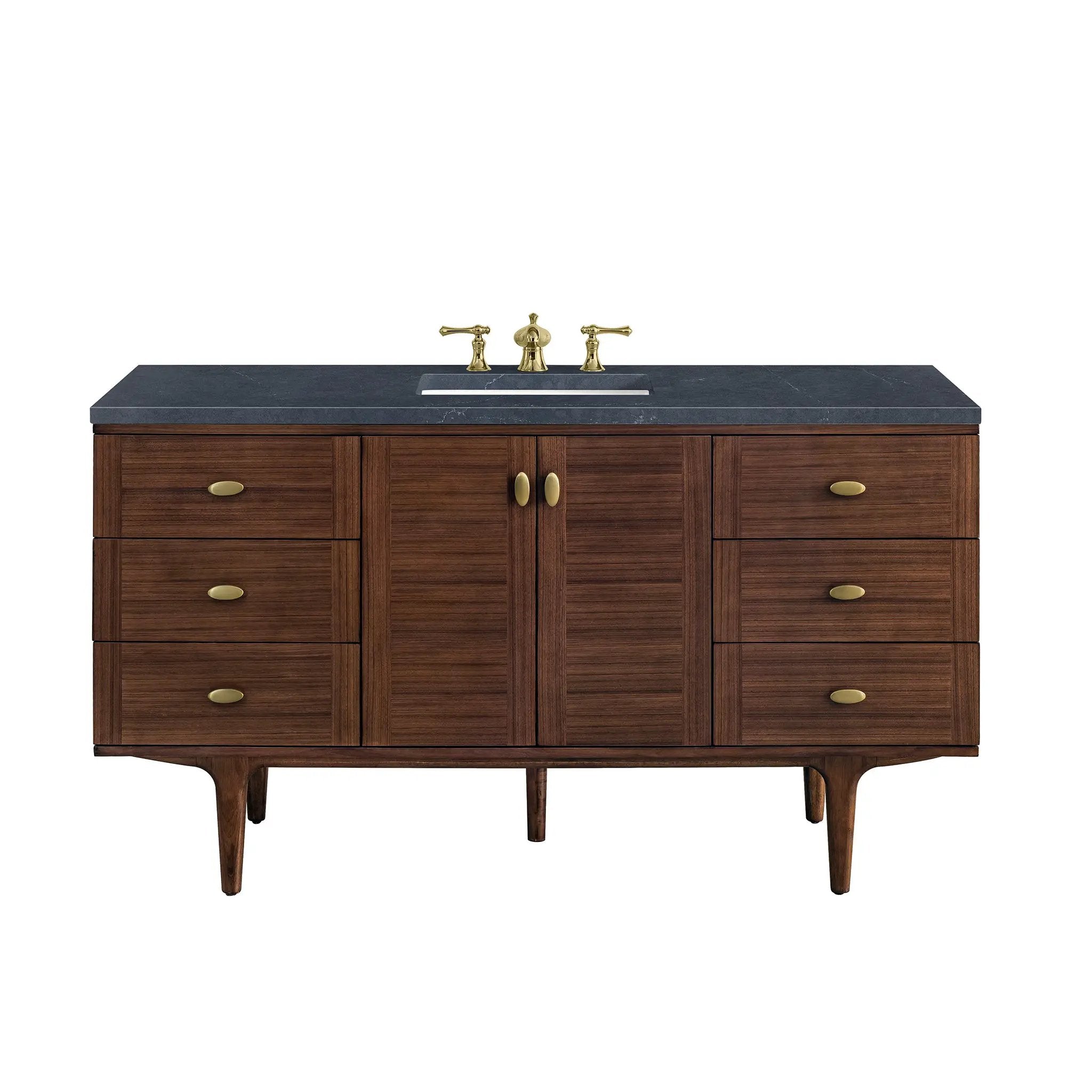 James Martin Amberly 60" Single Vanity Set - Mid-Century Walnut by James Martin Vanities