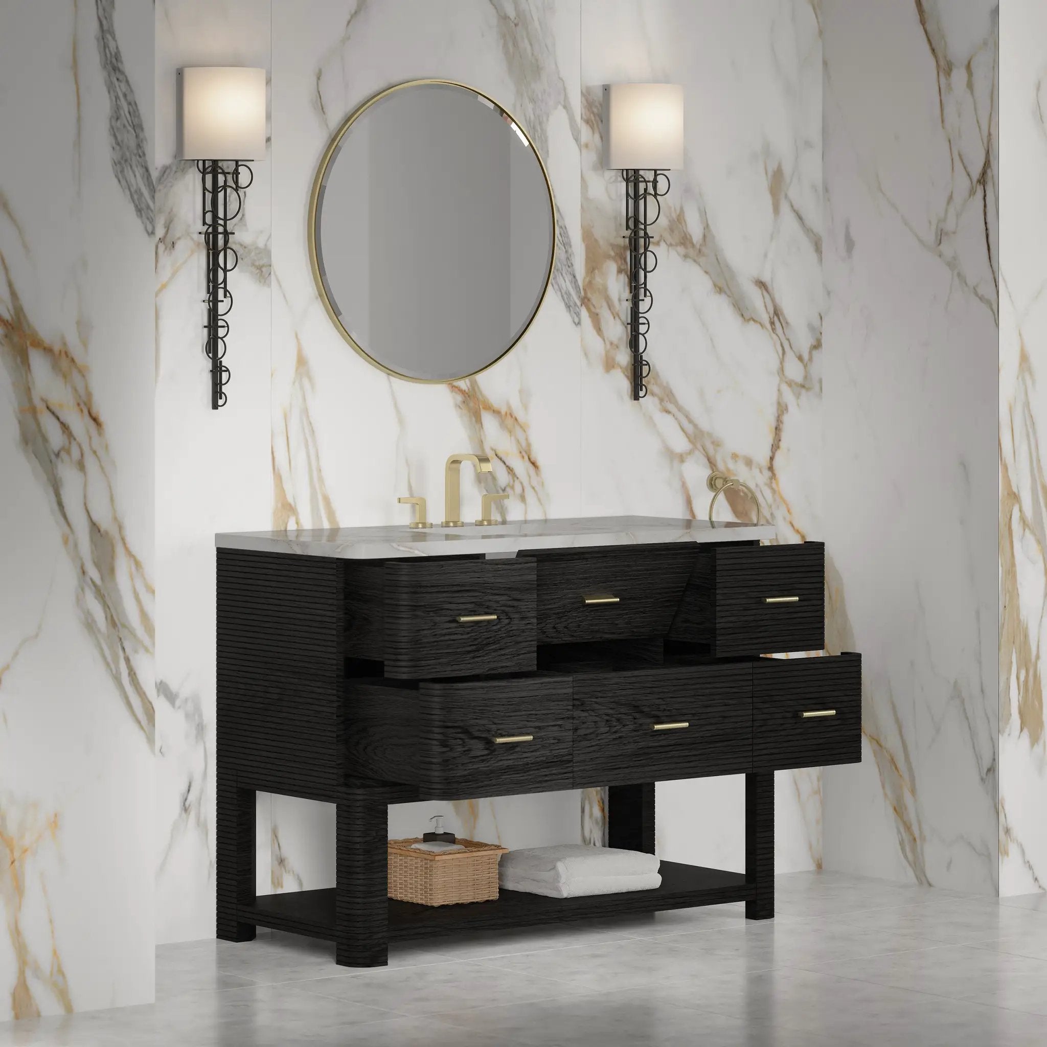 carbon oak vanity