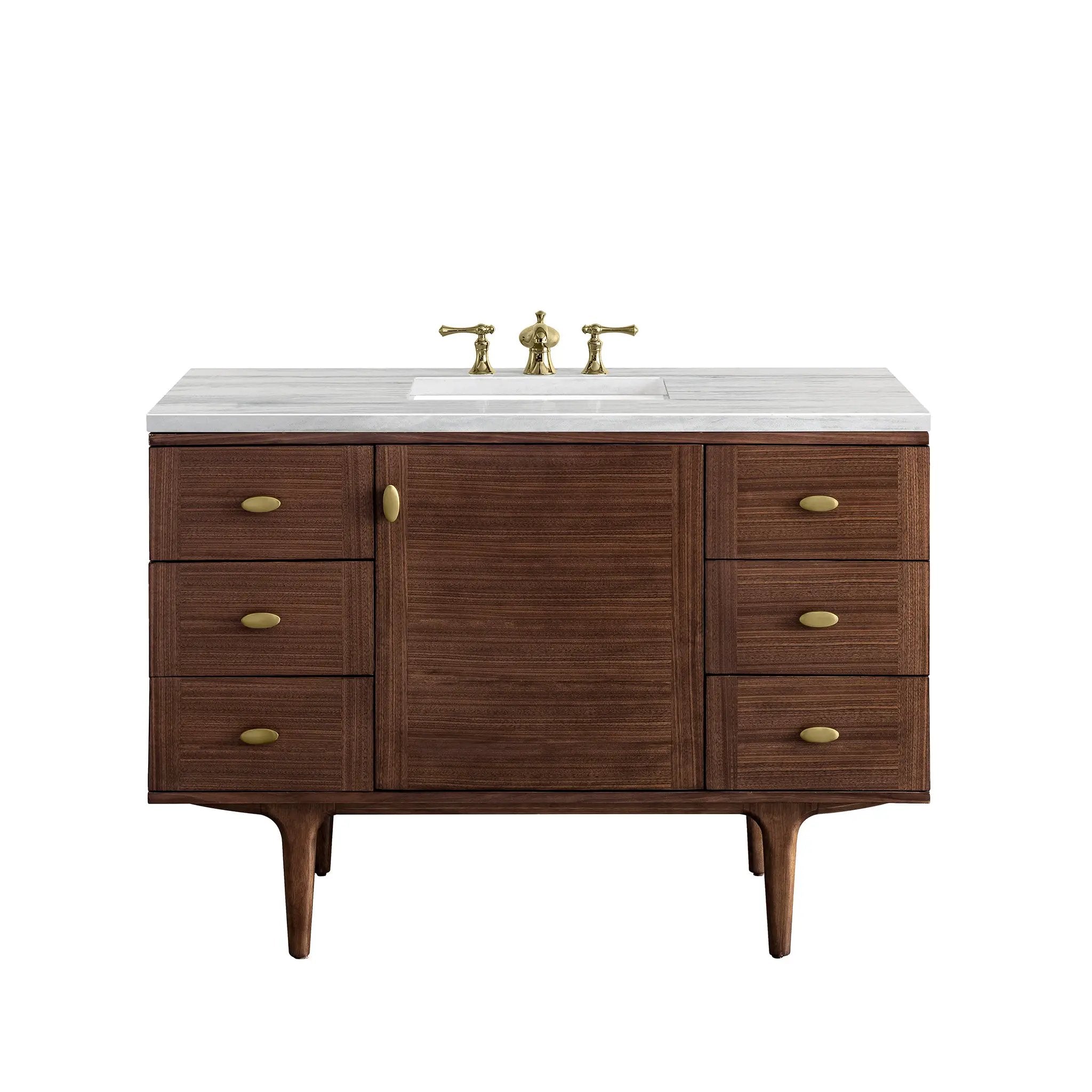 James Martin Amberly 48" Single Vanity Set - Mid-Century Walnut by James Martin Vanities