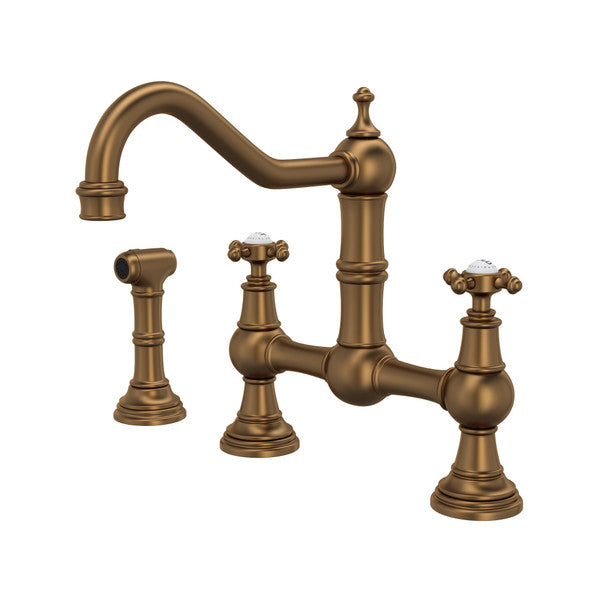 Rohl Edwardian Bridge Kitchen Faucet with Side Spray