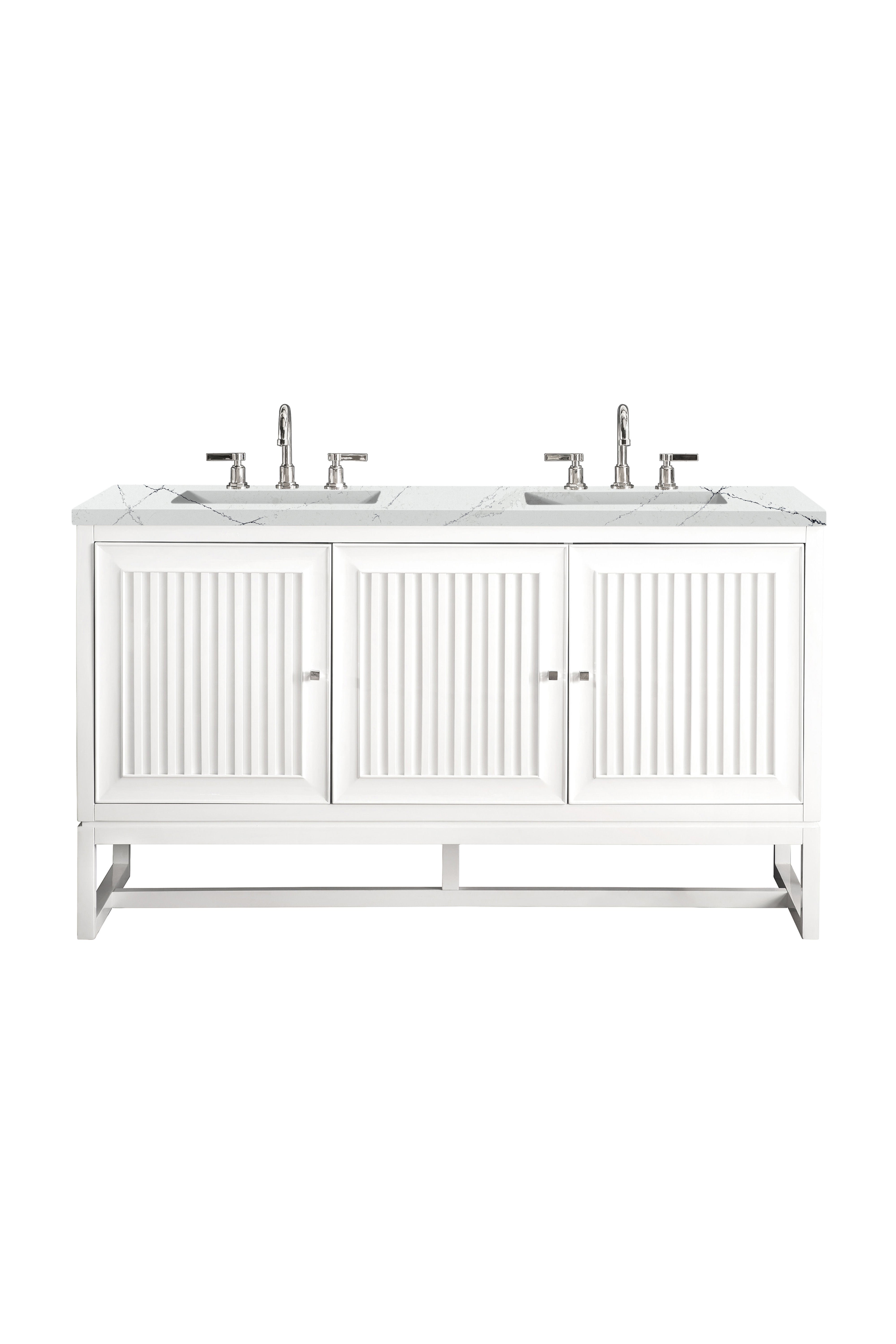 James Martin Vanities Athens 60" Double Vanity - Glossy White