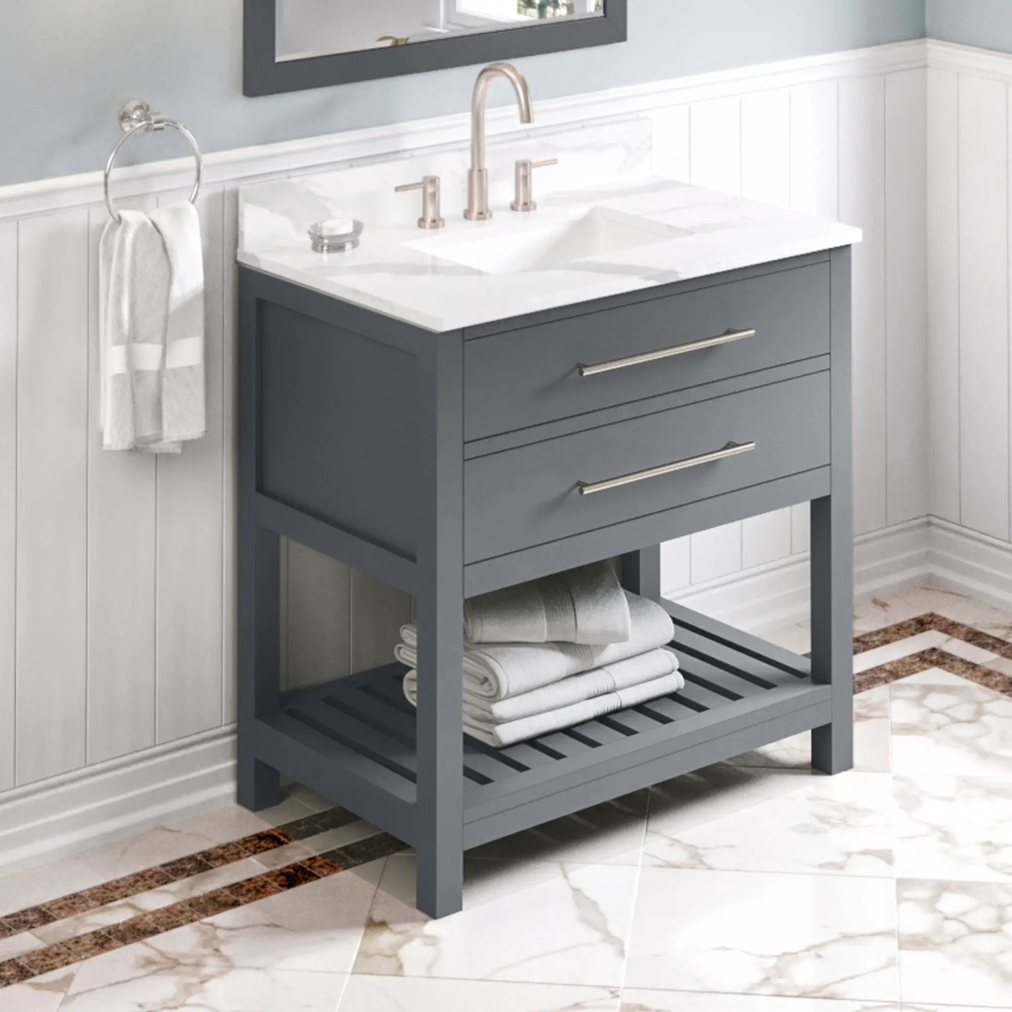 Jeffrey Alexander 36" Wavecrest Vanity Set by Jeffrey Alexander
