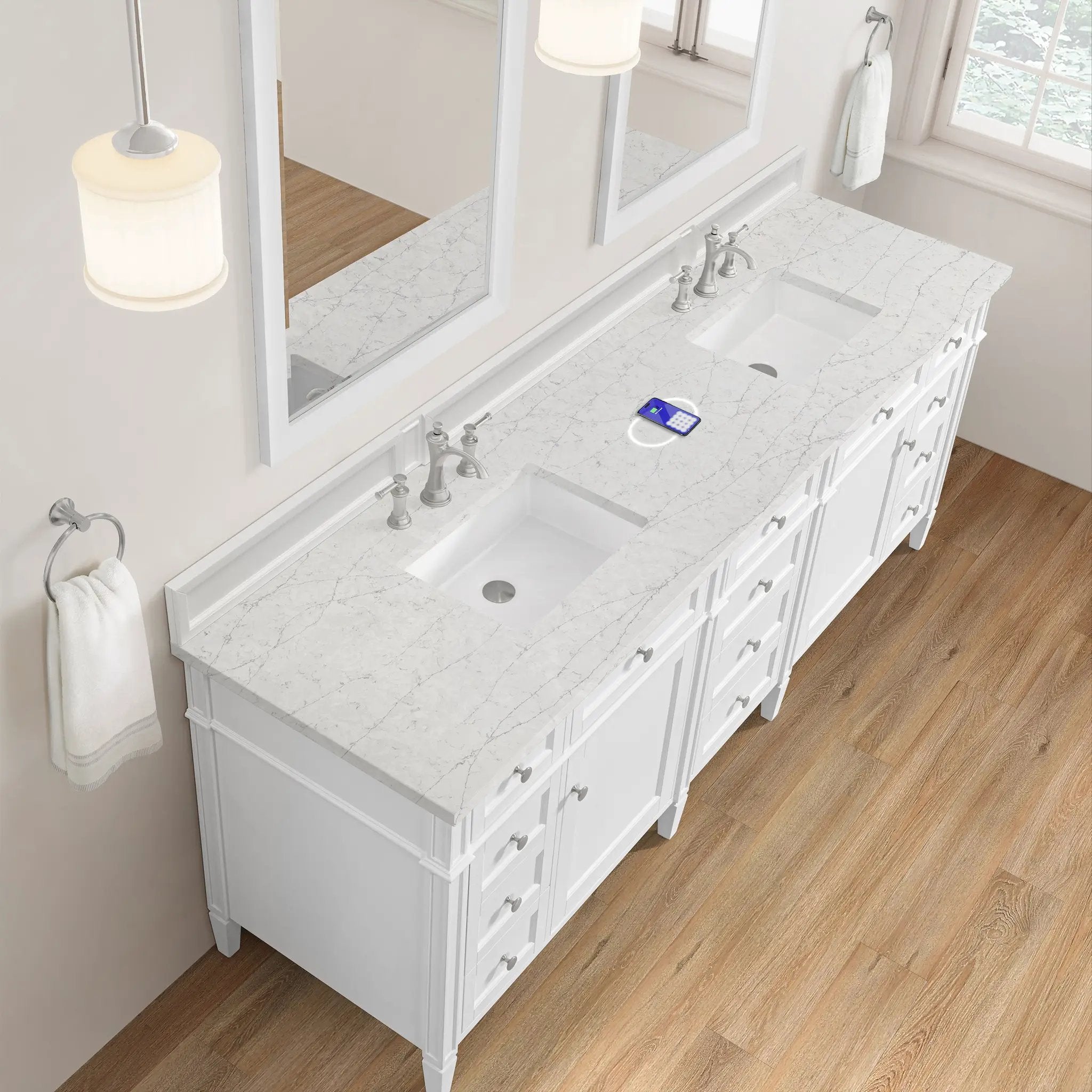 bright white vanity
