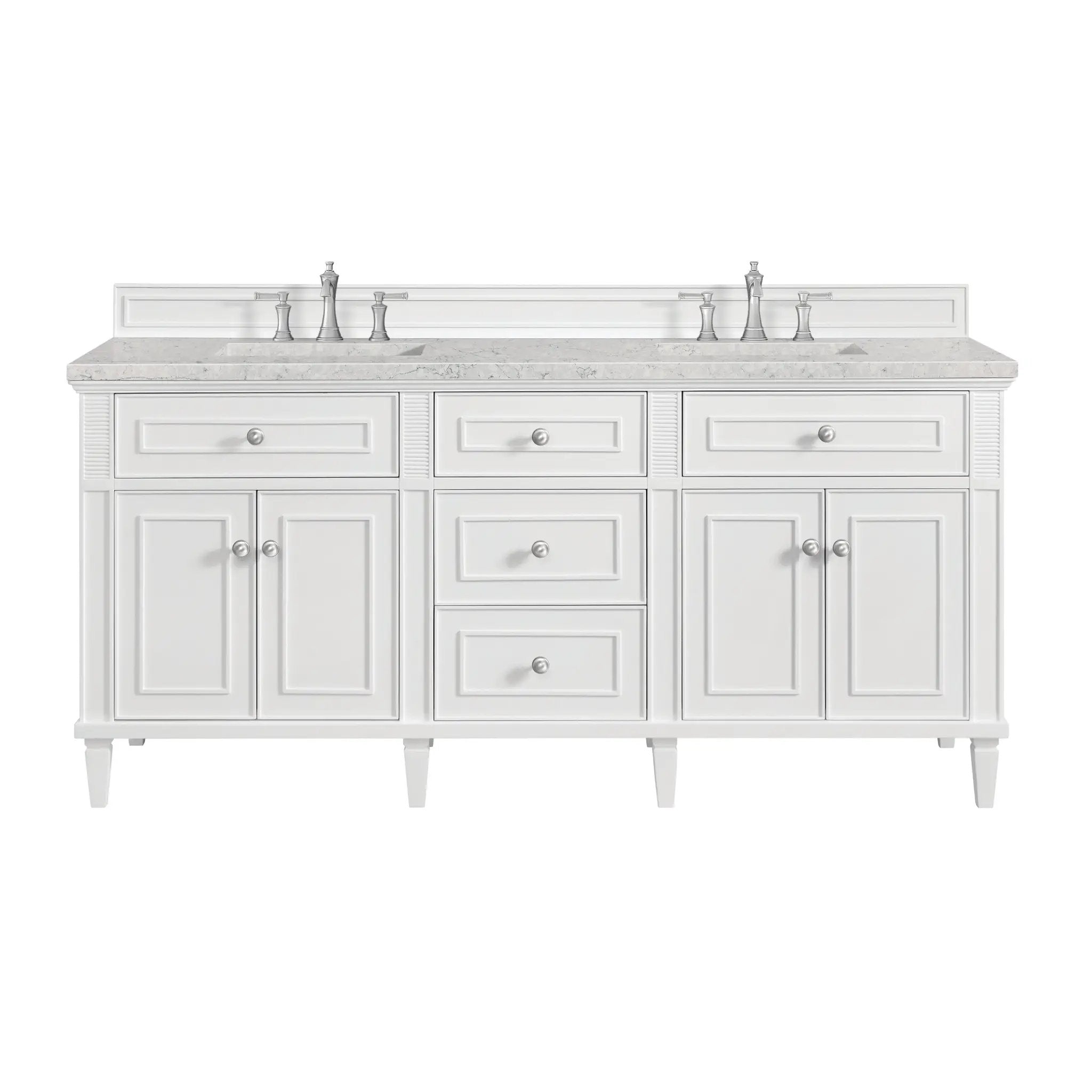 James Martin Lorelai 72" Double Vanity Set - Bright White by James Martin Vanities