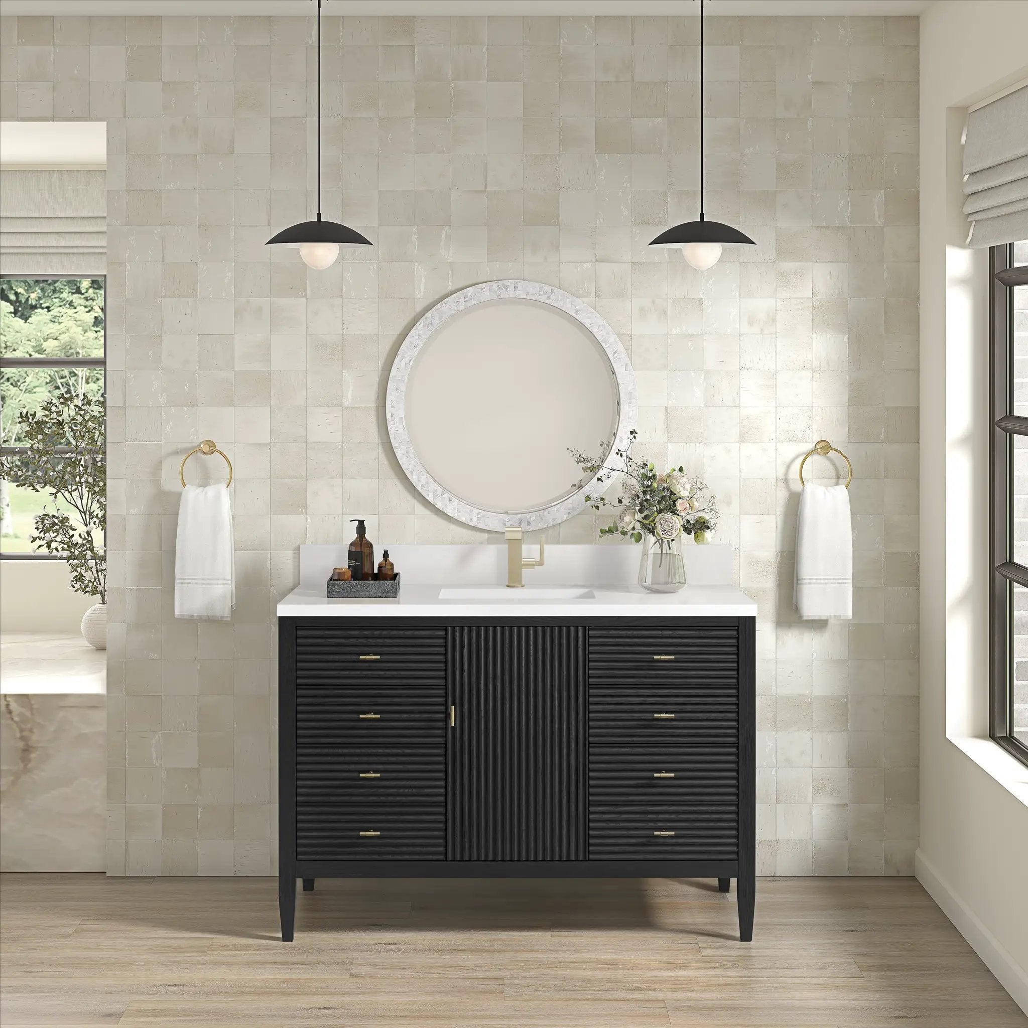 carbon oak vanity