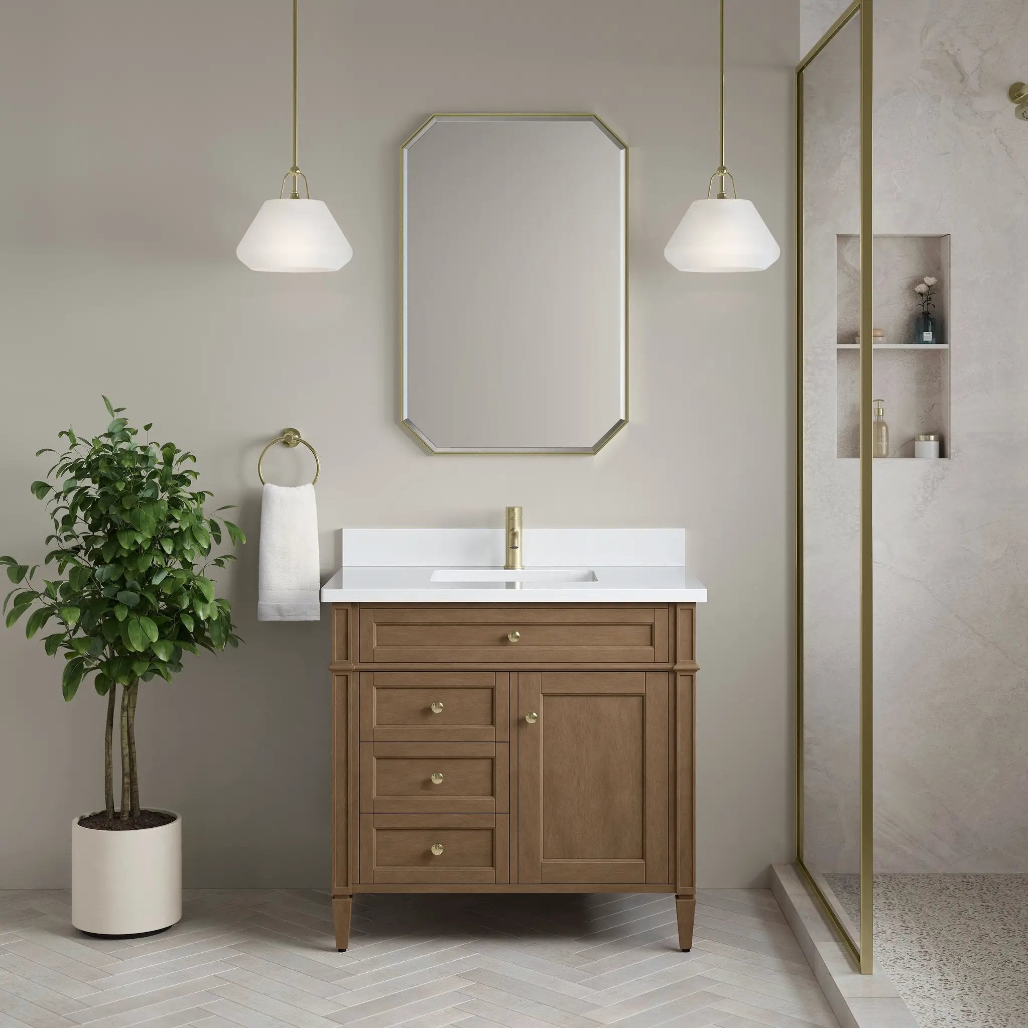 pecan vanity