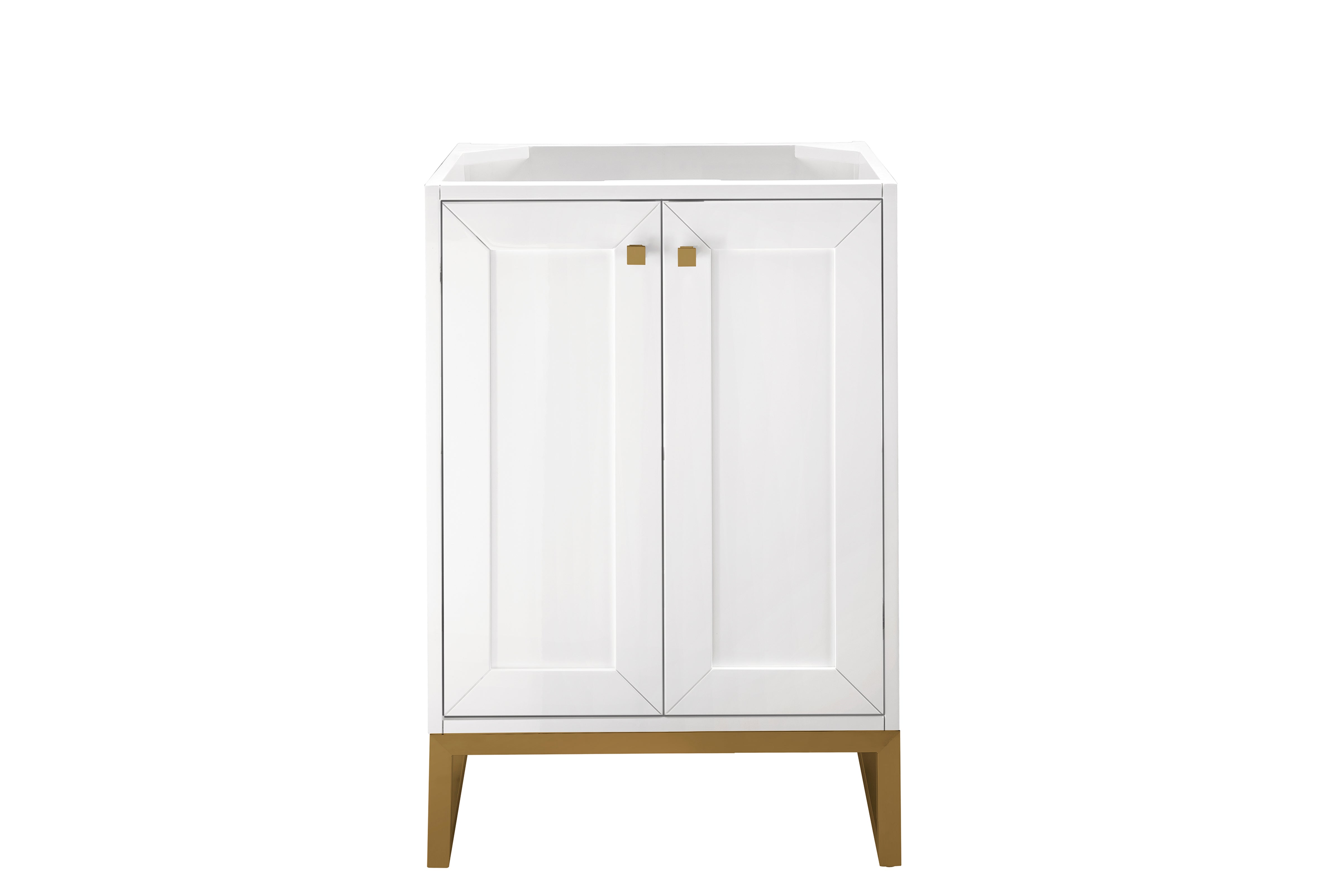 James Martin Vanities Chianti 24" Single Vanity Cabinet, Glossy White, Radiant Gold