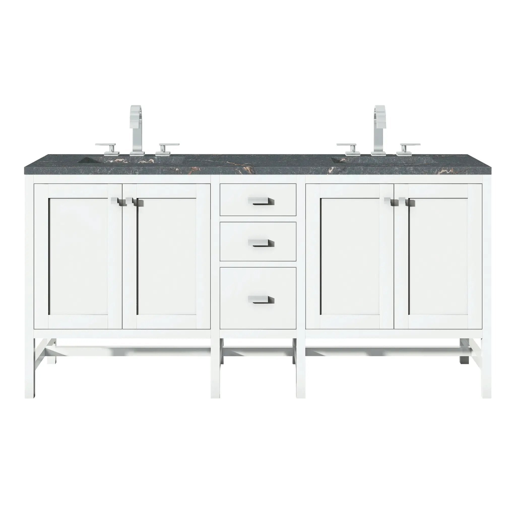 James Martin Addison 72" Double Vanity Set - Glossy White by James Martin Vanities