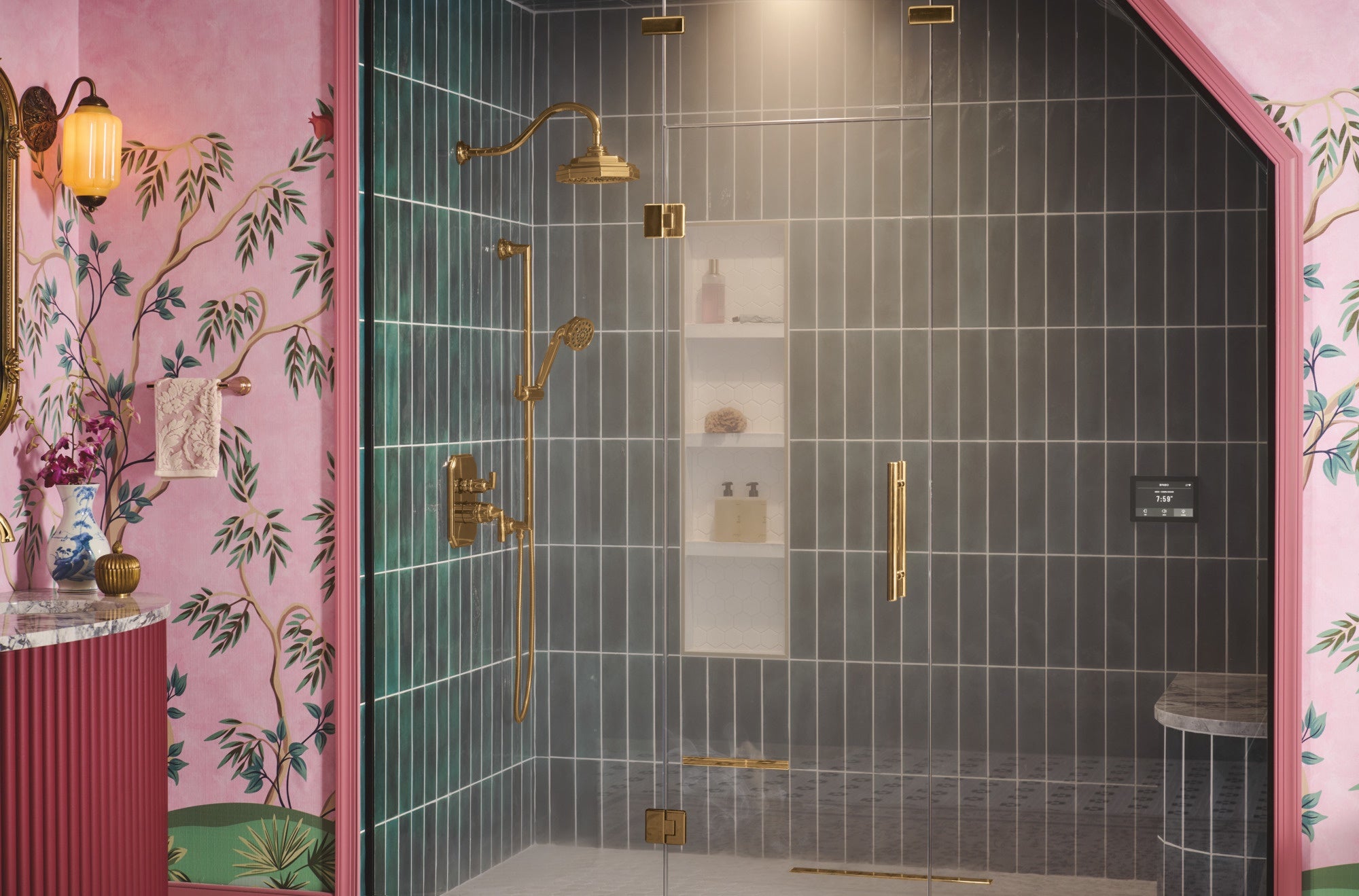 polished gold towel bar